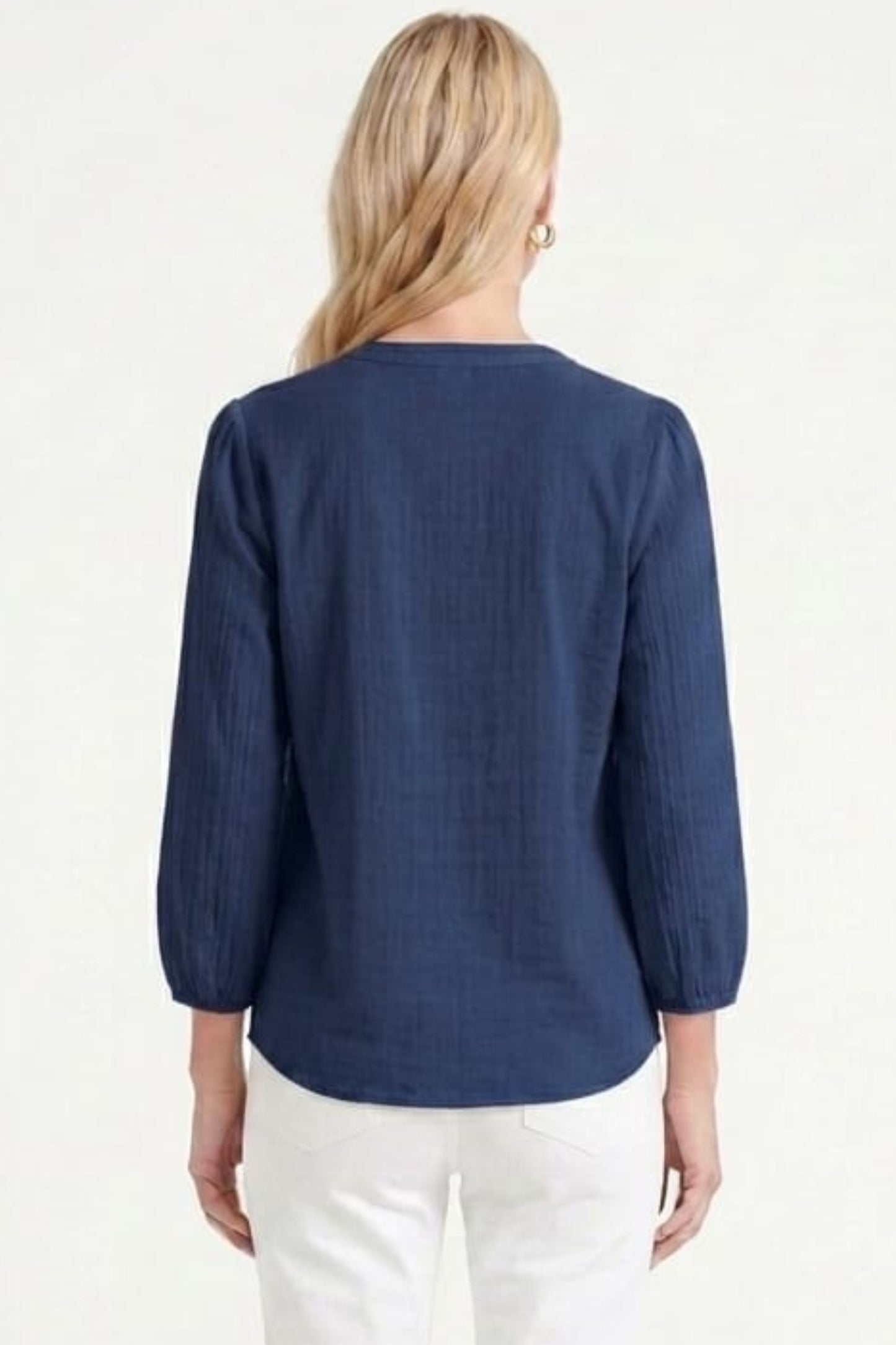 Zac & Rachel Eyelet Embroidered V-Neck Blouse