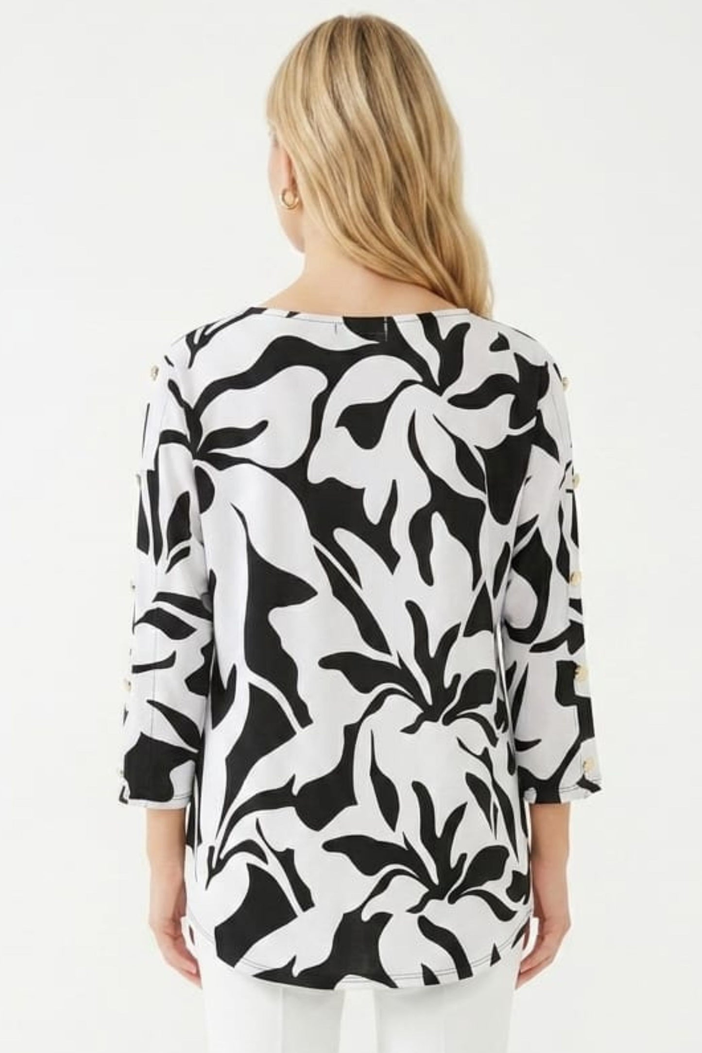 Zac & Rachel Floral Button-Sleeve Top