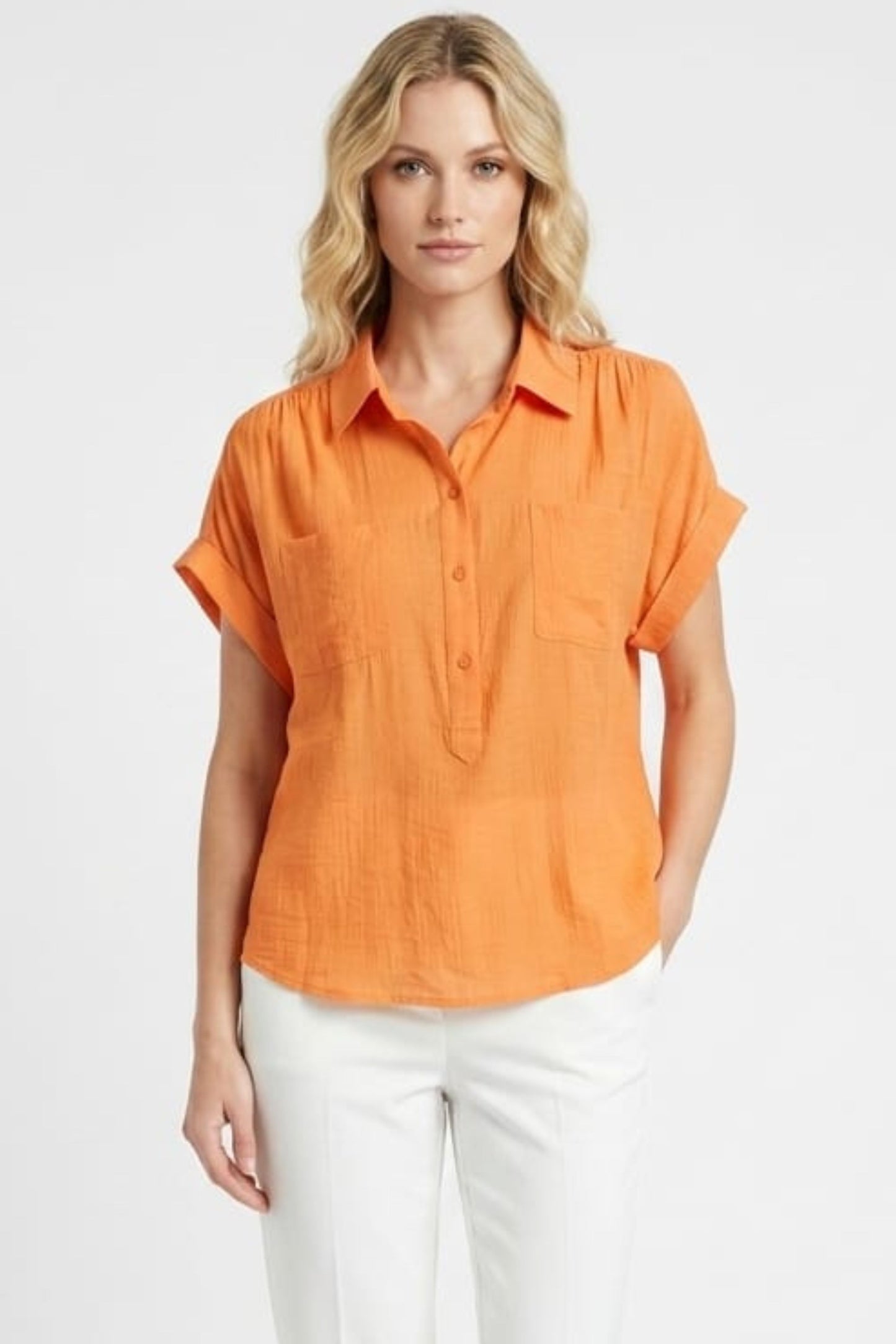 Zac & Rachel Victoria Short Sleeve Button-Down Day Top
