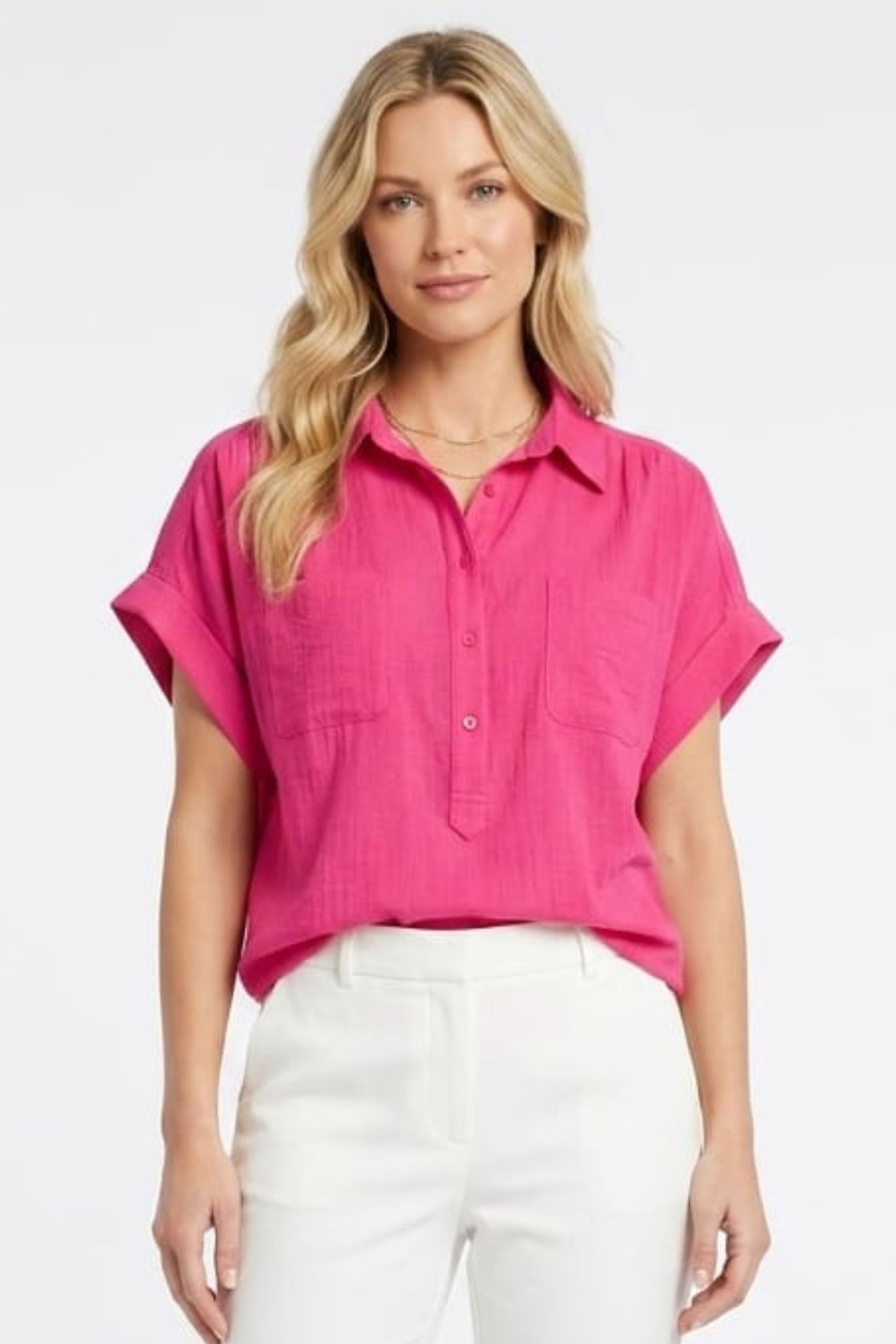 Zac & Rachel Victoria Short Sleeve Button-Down Day Top