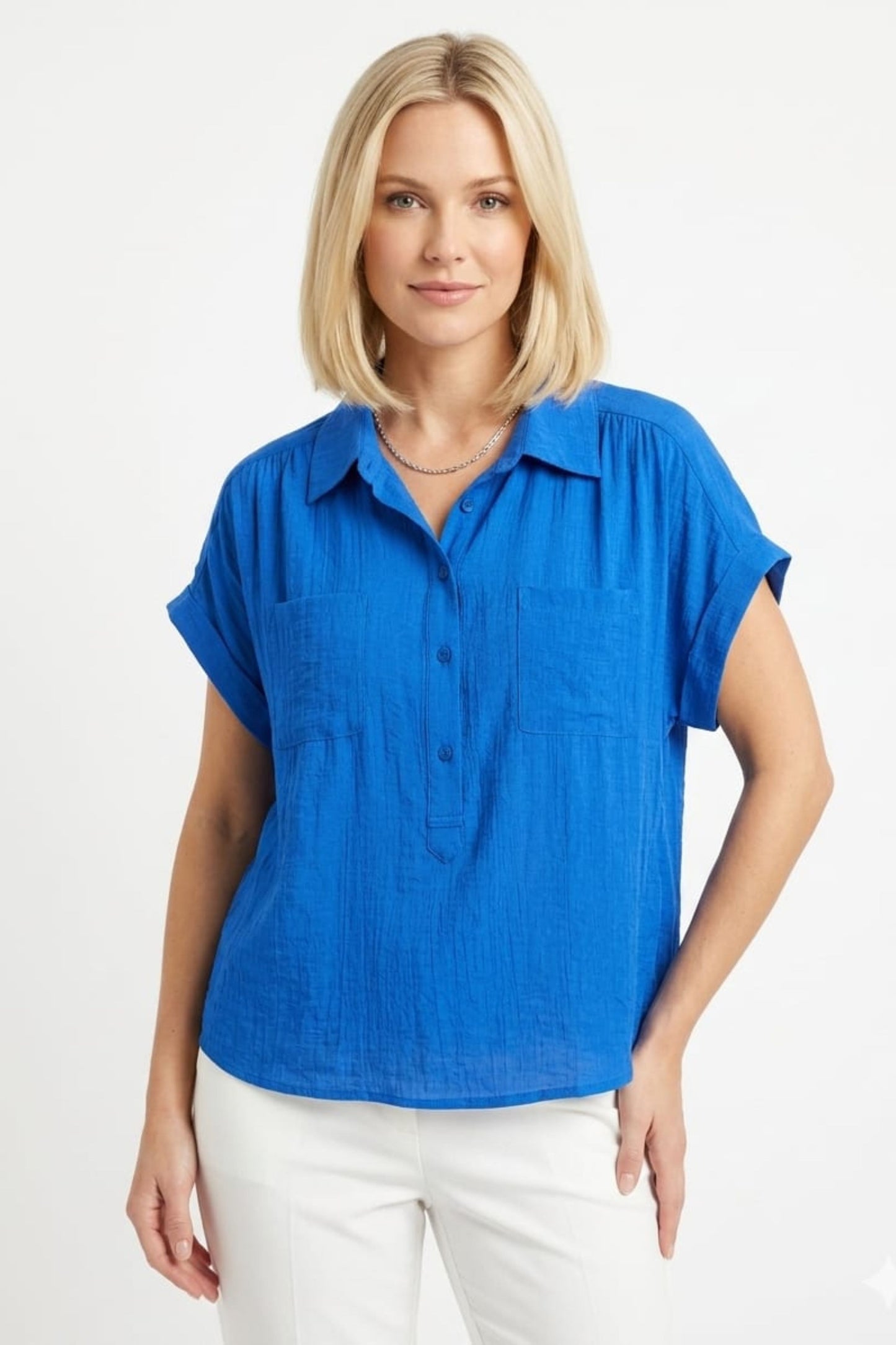 Zac & Rachel Victoria Short Sleeve Button-Down Day Top