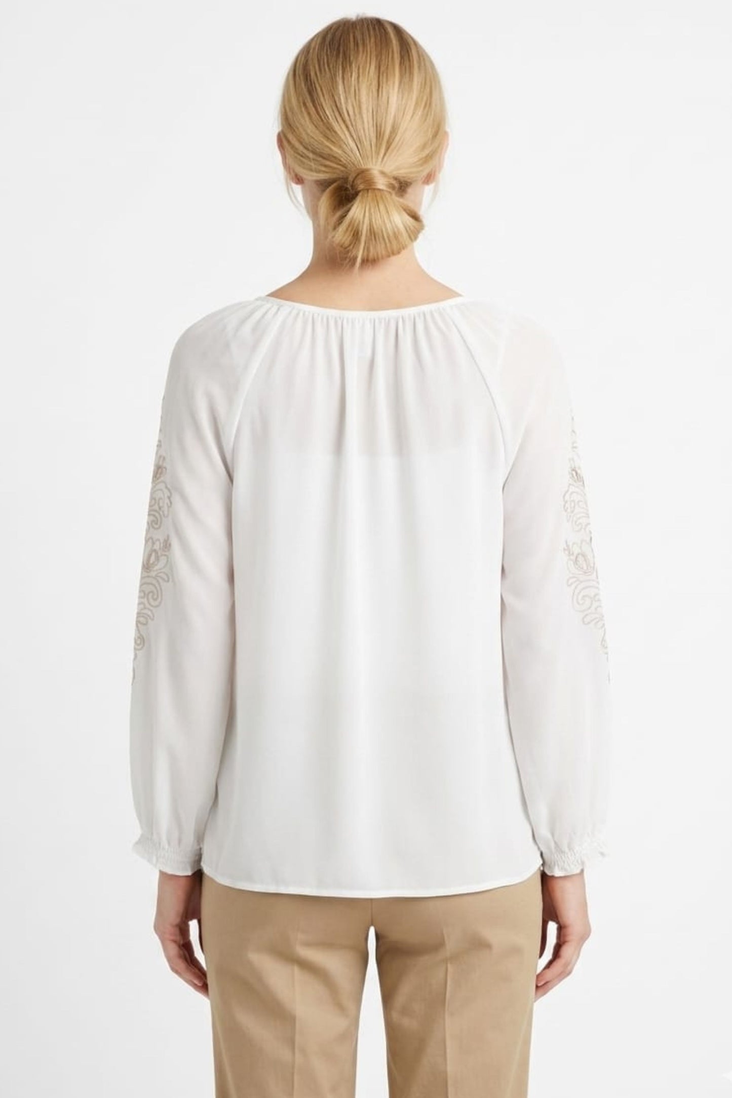 Zac & Rachel  Print Split-Neck Blouse