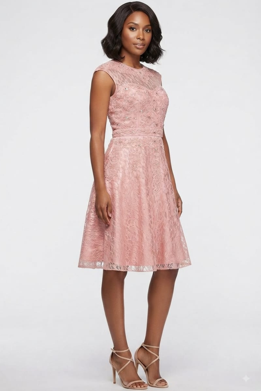 Sue Wong Cap Sleeve Cutout Back Floral Party Dress