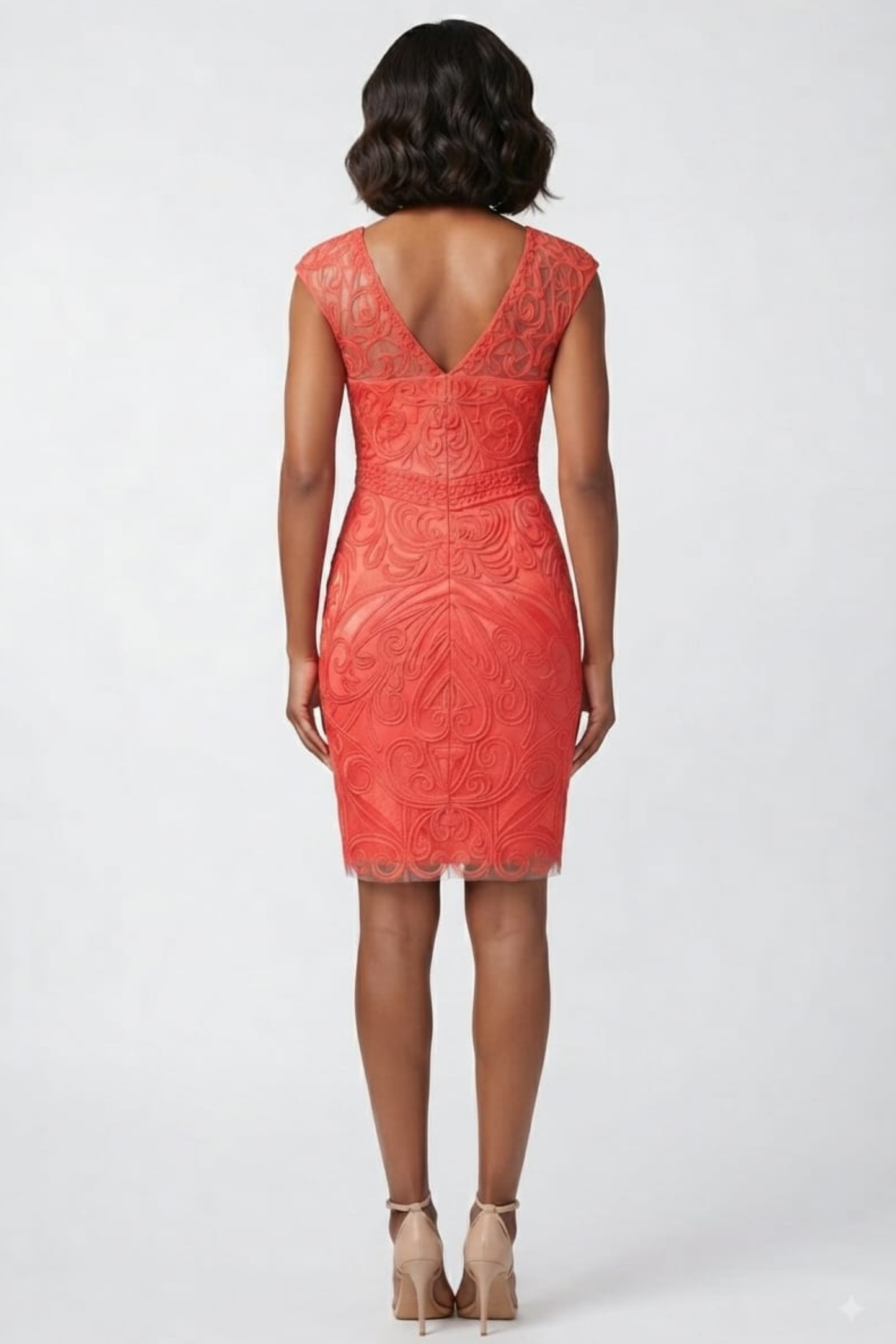 Sue Wong Soutache Embroidered Sheath Evening Dress