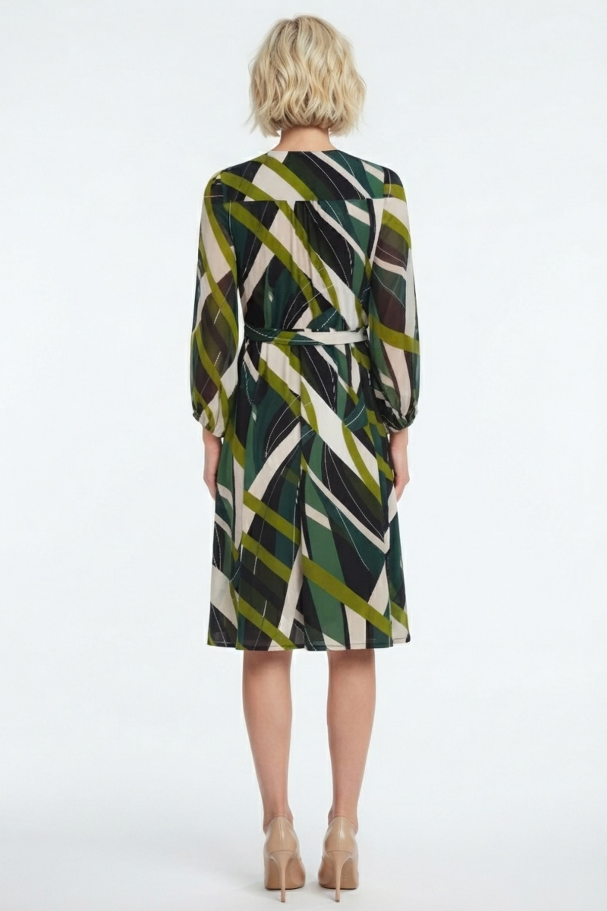 Sandra Darren Multi Color Abstract A-Line Dress