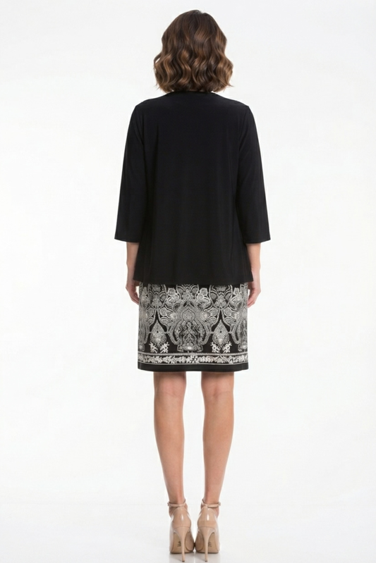 Sandra Darren 3/4 Sleeve Attached Jacket Dress