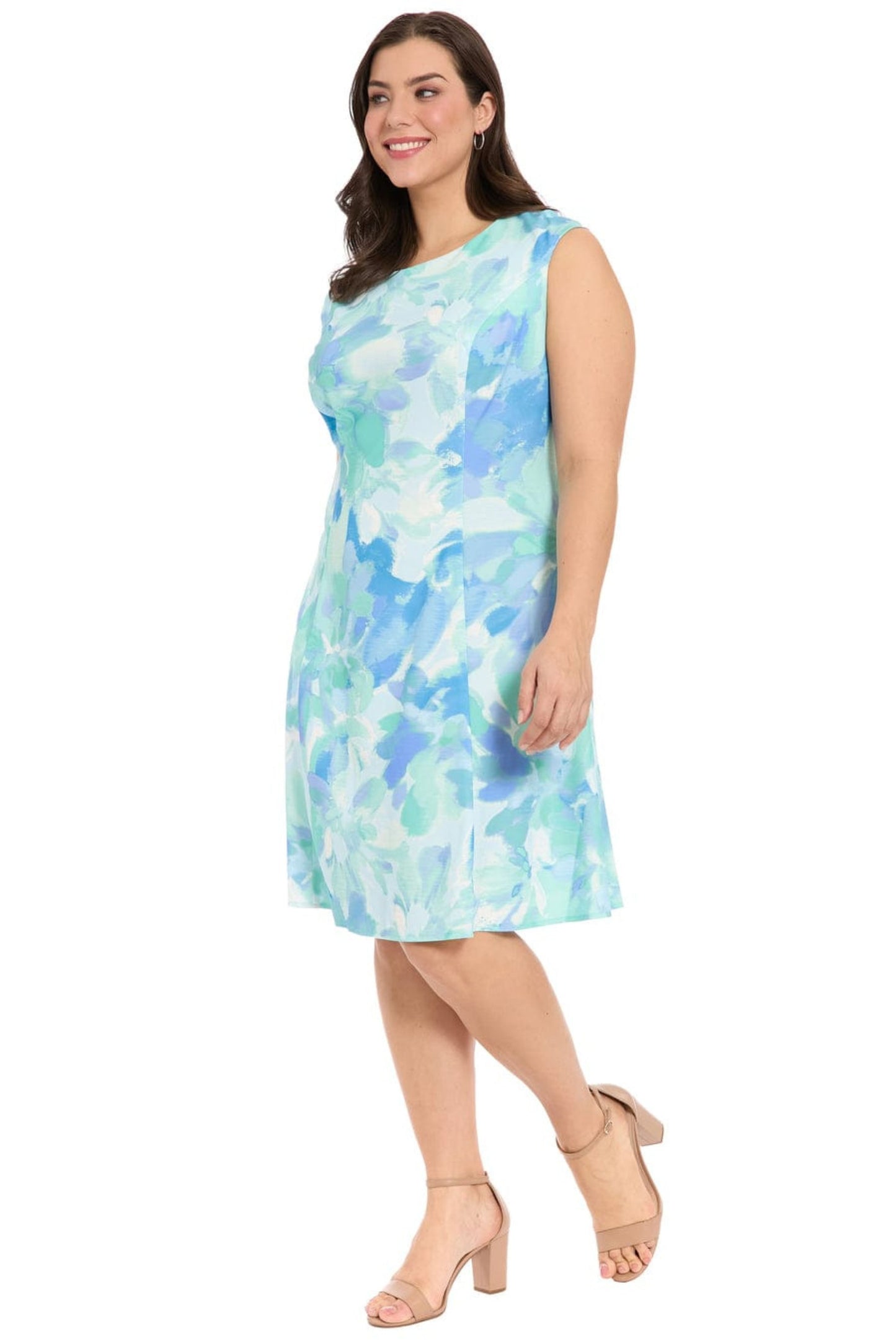 London Times Floral Fit-and-Flare Dress