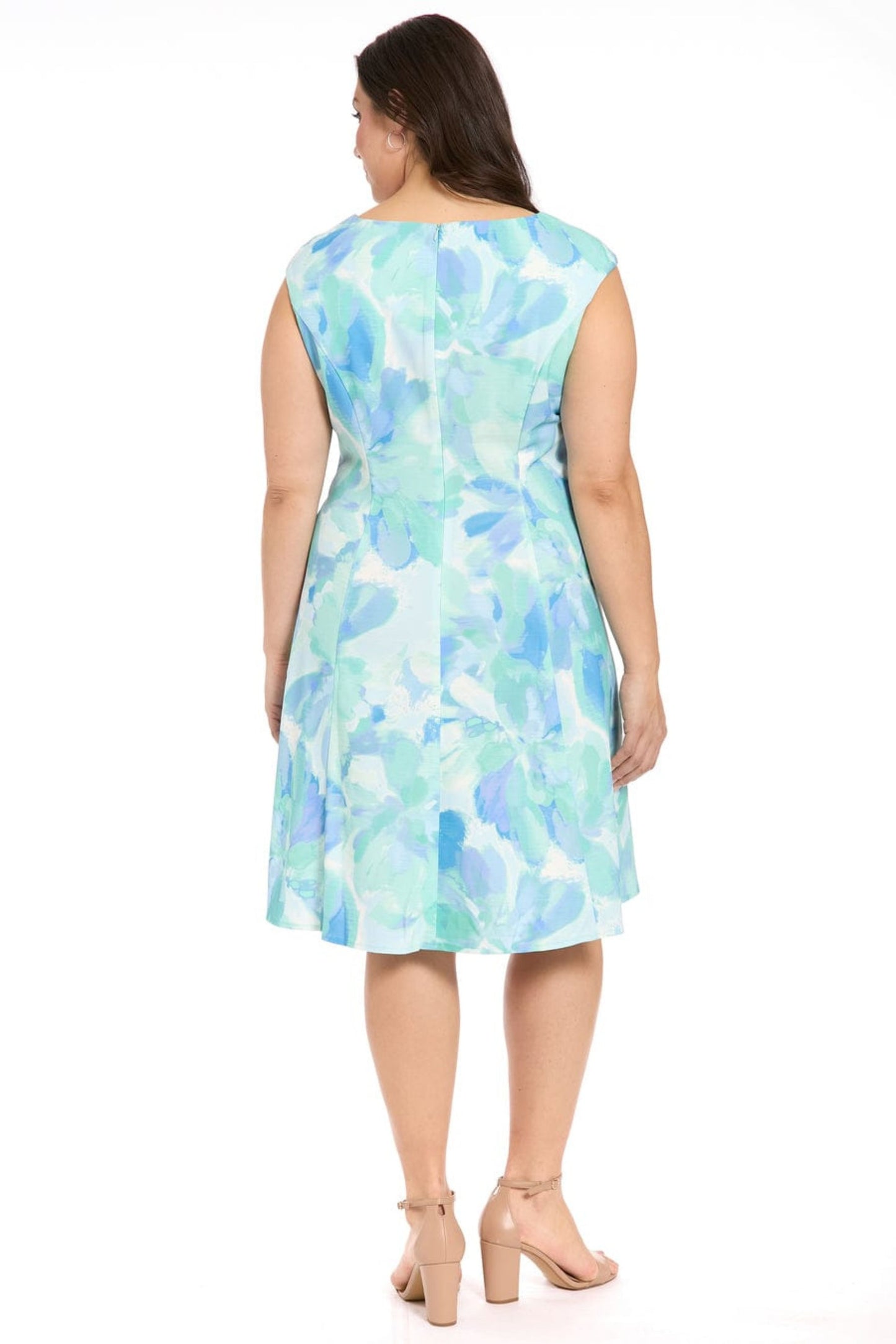 London Times Floral Fit-and-Flare Dress
