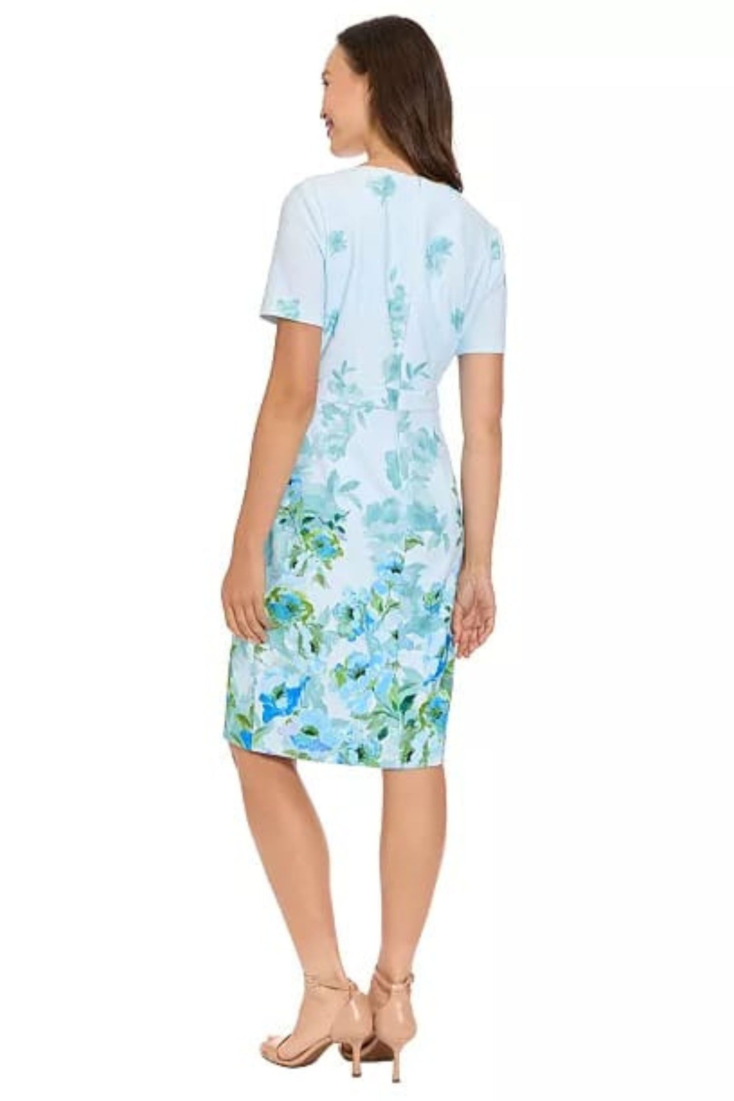 London Times Floral Scuba Sheath Dress