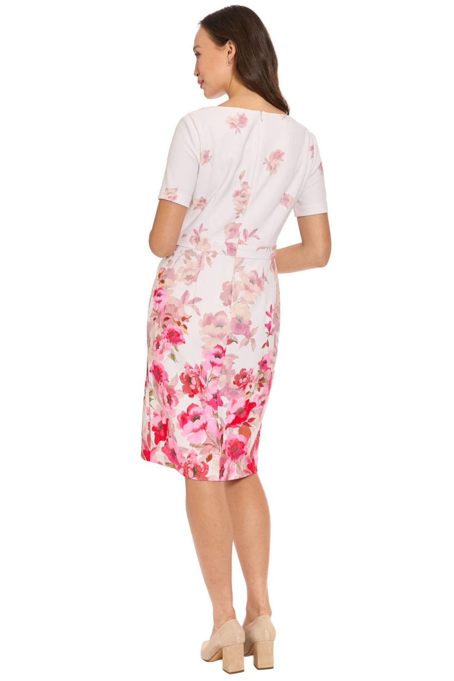 London Times Floral Scuba Sheath Dress