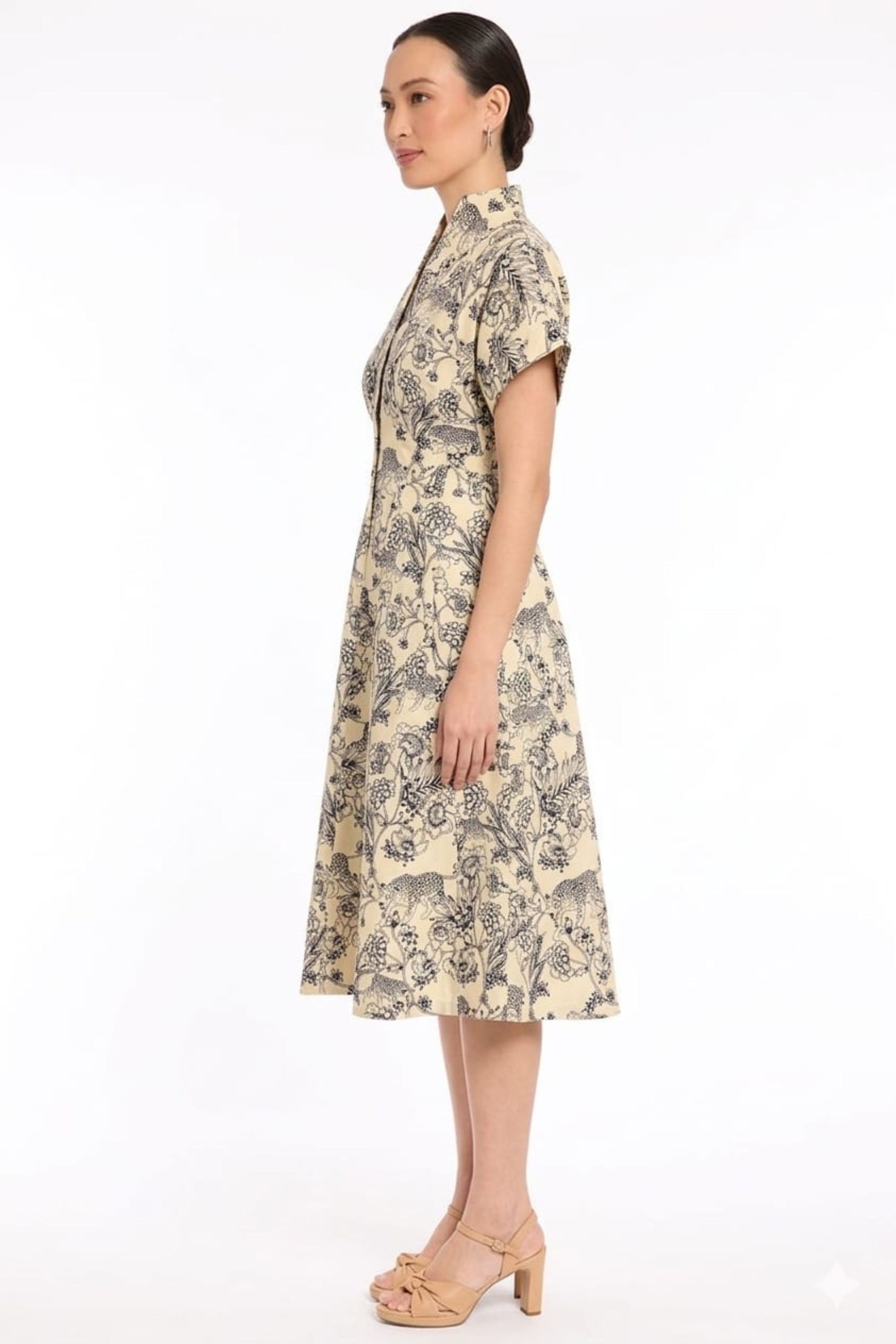 London Times Toile Print Fit-and-Flare Dress – New Yorker's Apparel