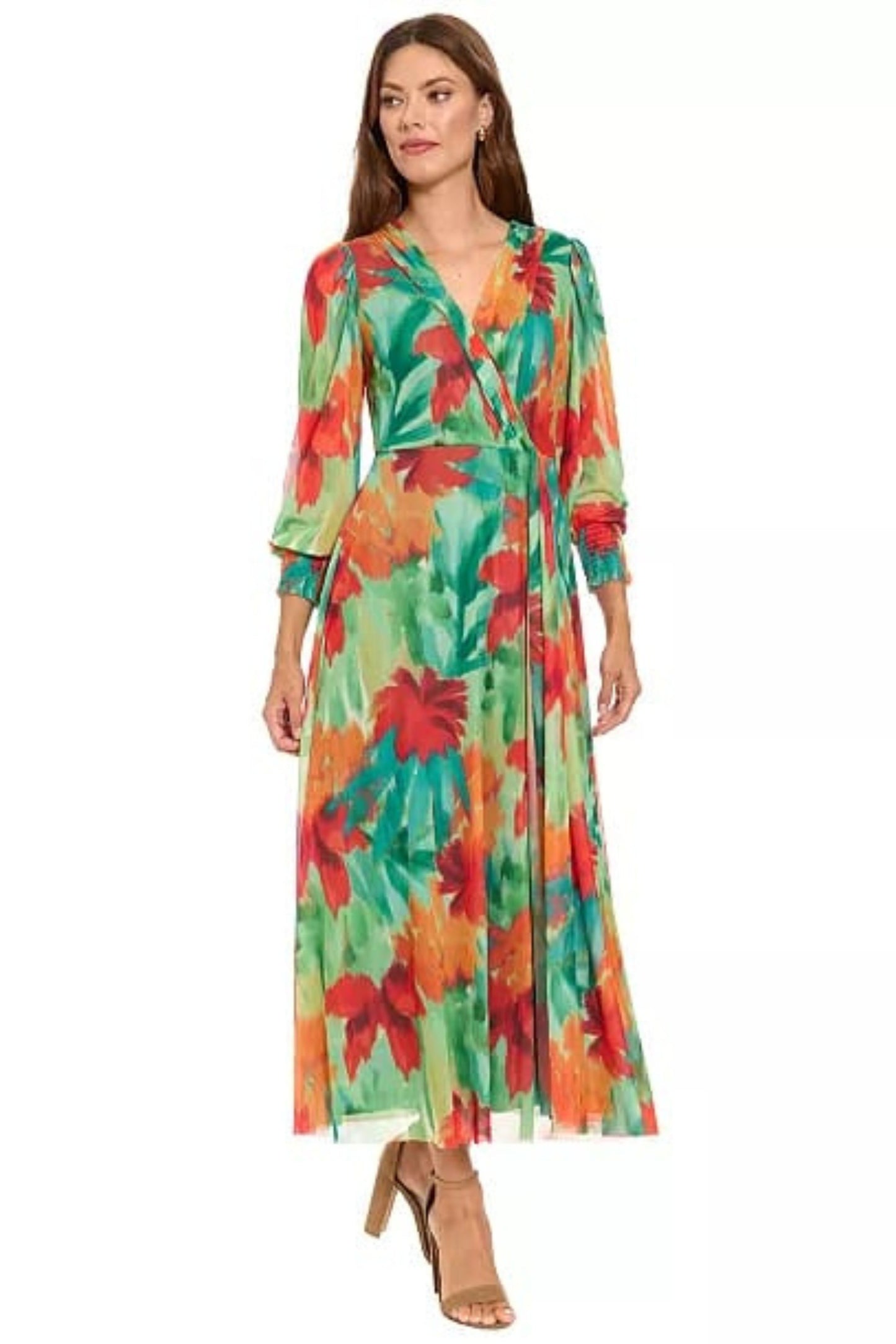London Times  Abstract Floral Maxi Dress
