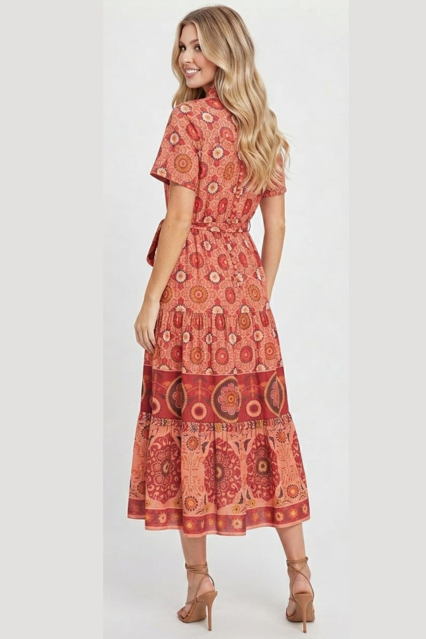 London Times Floral Print A-Line Maxi Dress