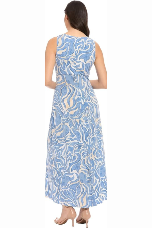 London Times Jacquard Tiered Maxi Shirt-Dress