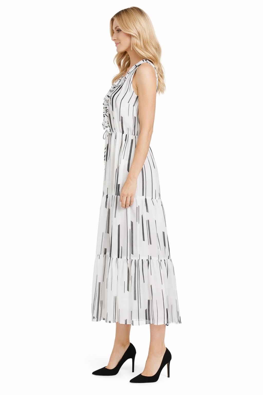 Taylor Sleeveless Ribbon Tie V-Neck Dress