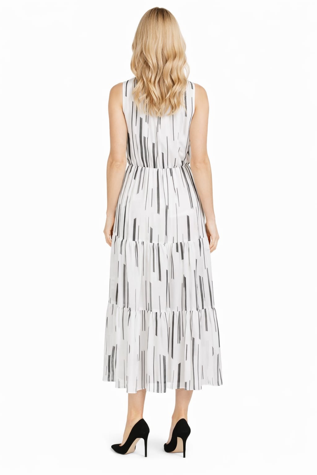 Taylor Sleeveless Ribbon Tie V-Neck Dress
