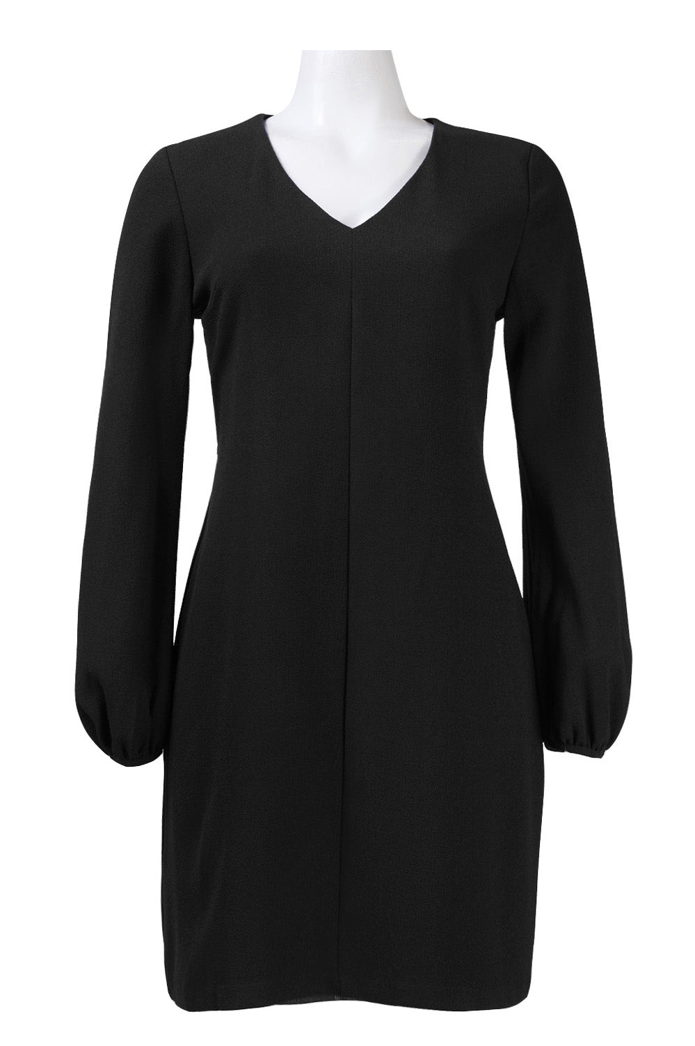 Taylor Black Long Sleeve V-Neck Dress