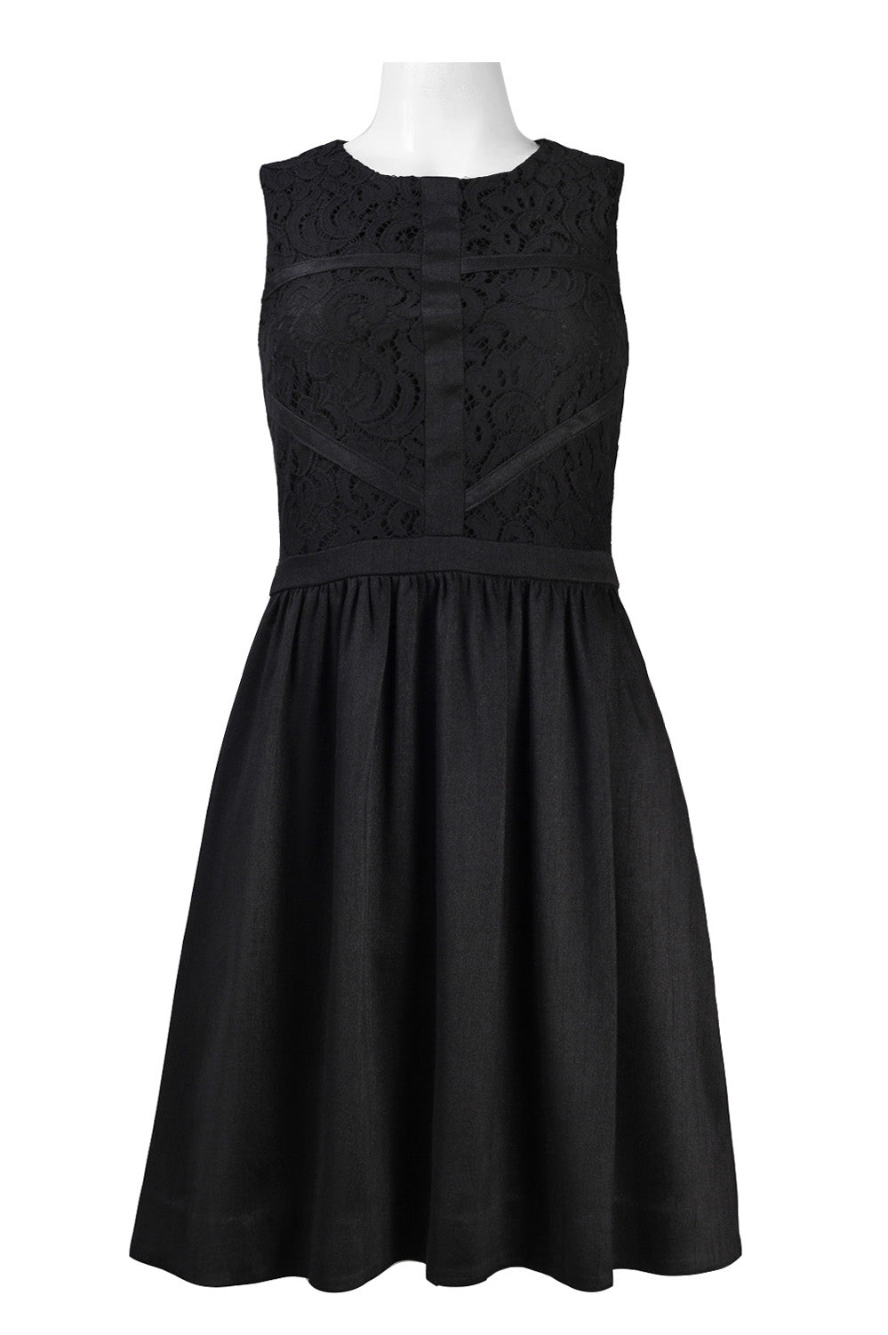 Taylor Black Sleeveless A-Line Party Dress