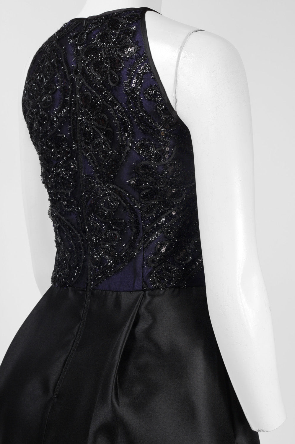 Taylor Indigo Black Hi-Lo  A-Line Party Dress