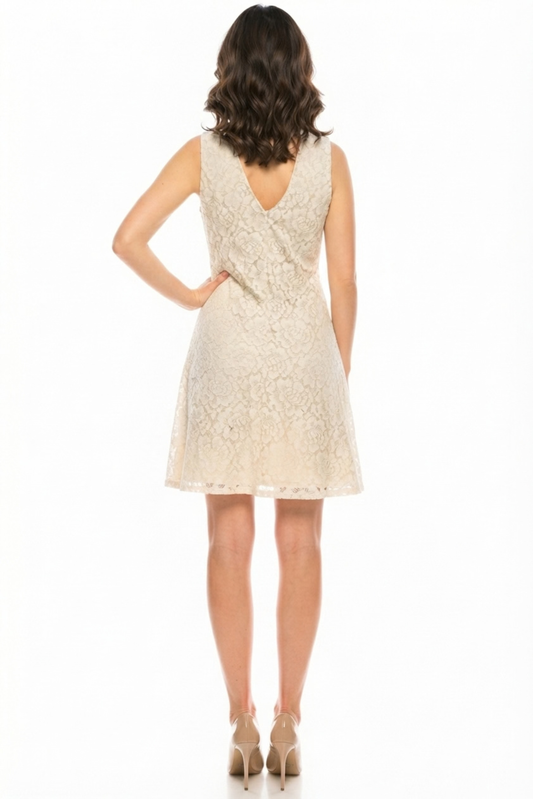 Taylor Lace Mock Neck A-Line Dress