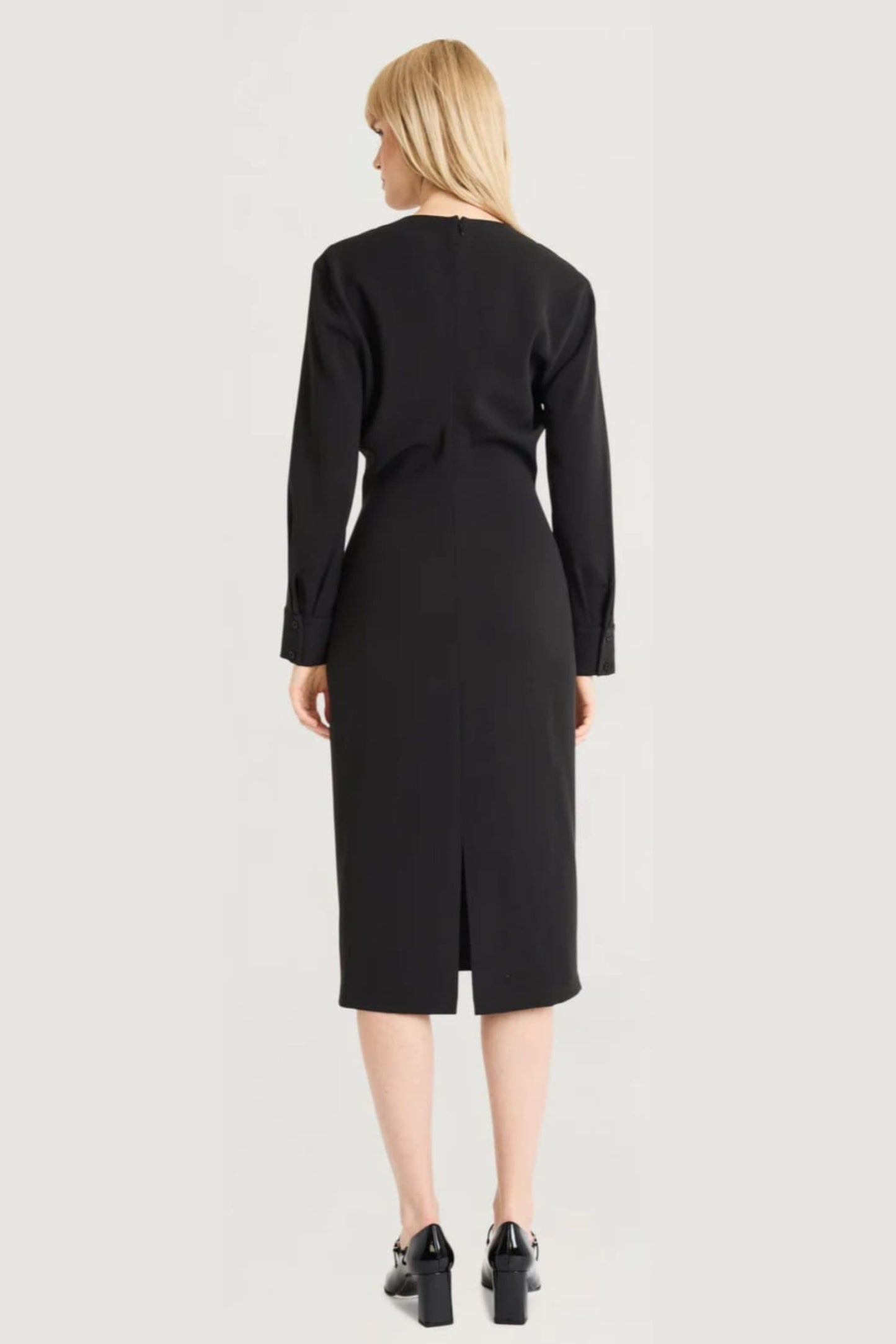 LUXELY Classic Long Sleeve Midi Dress