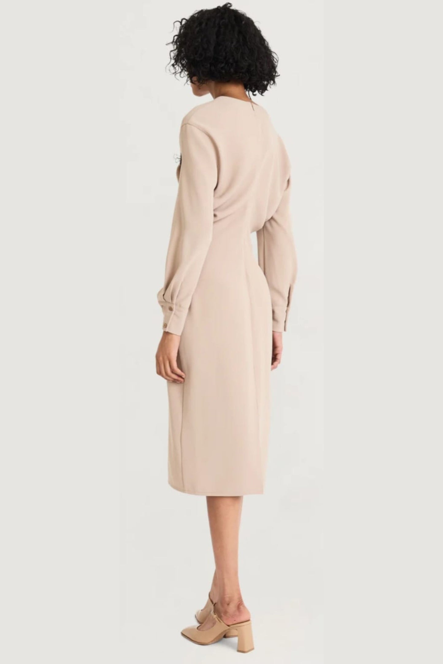 LUXELY Classic Long Sleeve Midi Dress