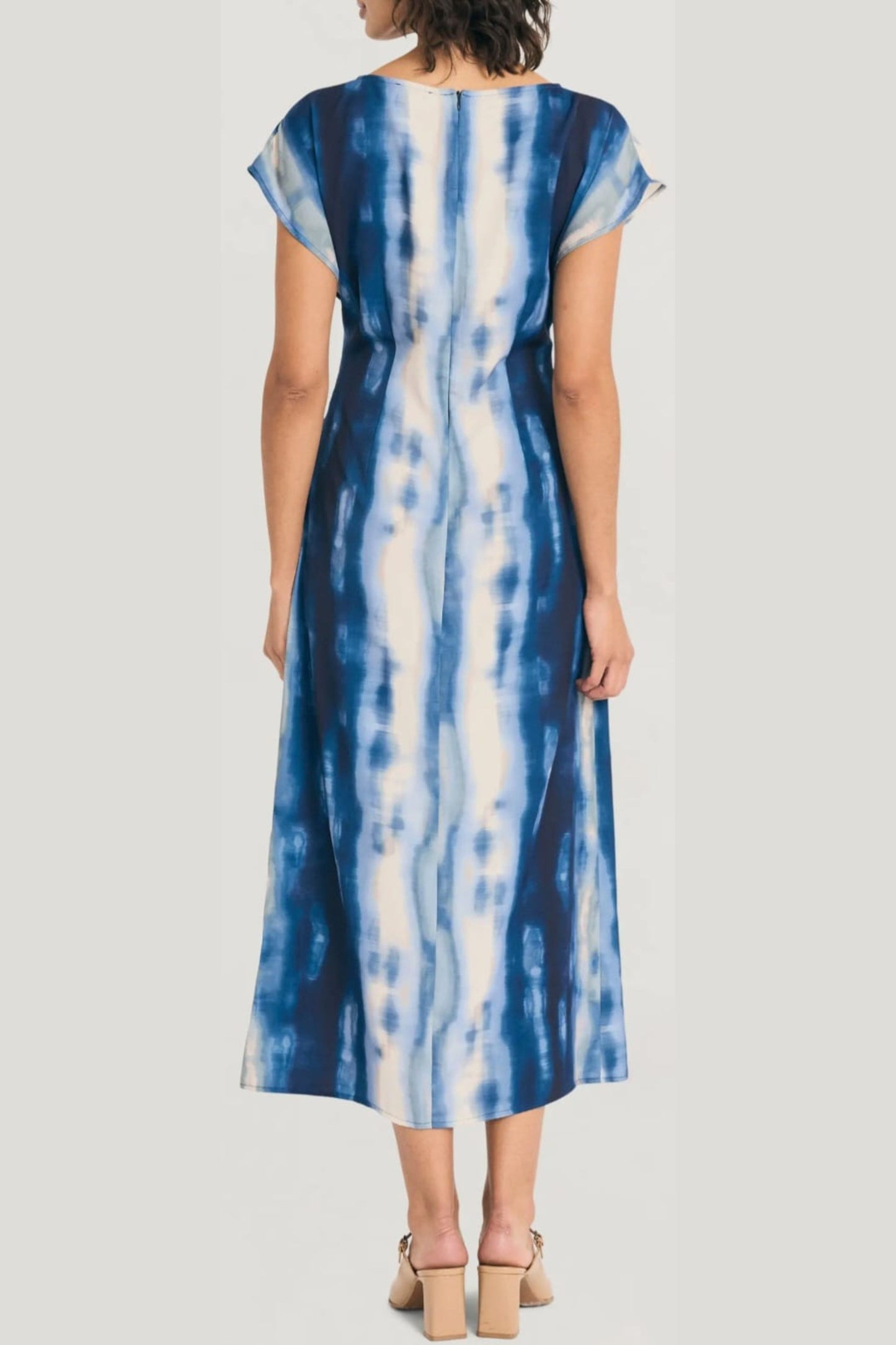 LUXELY Multi Color Cap Batwing Sleeve Maxi Dress