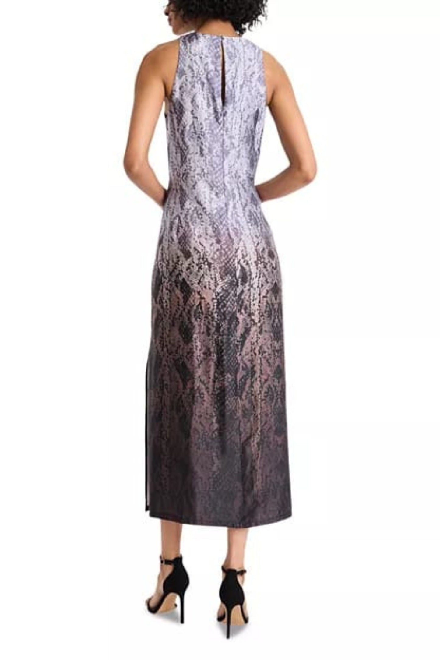 LUXELY Snake Print Sleeveless Maxi Dress