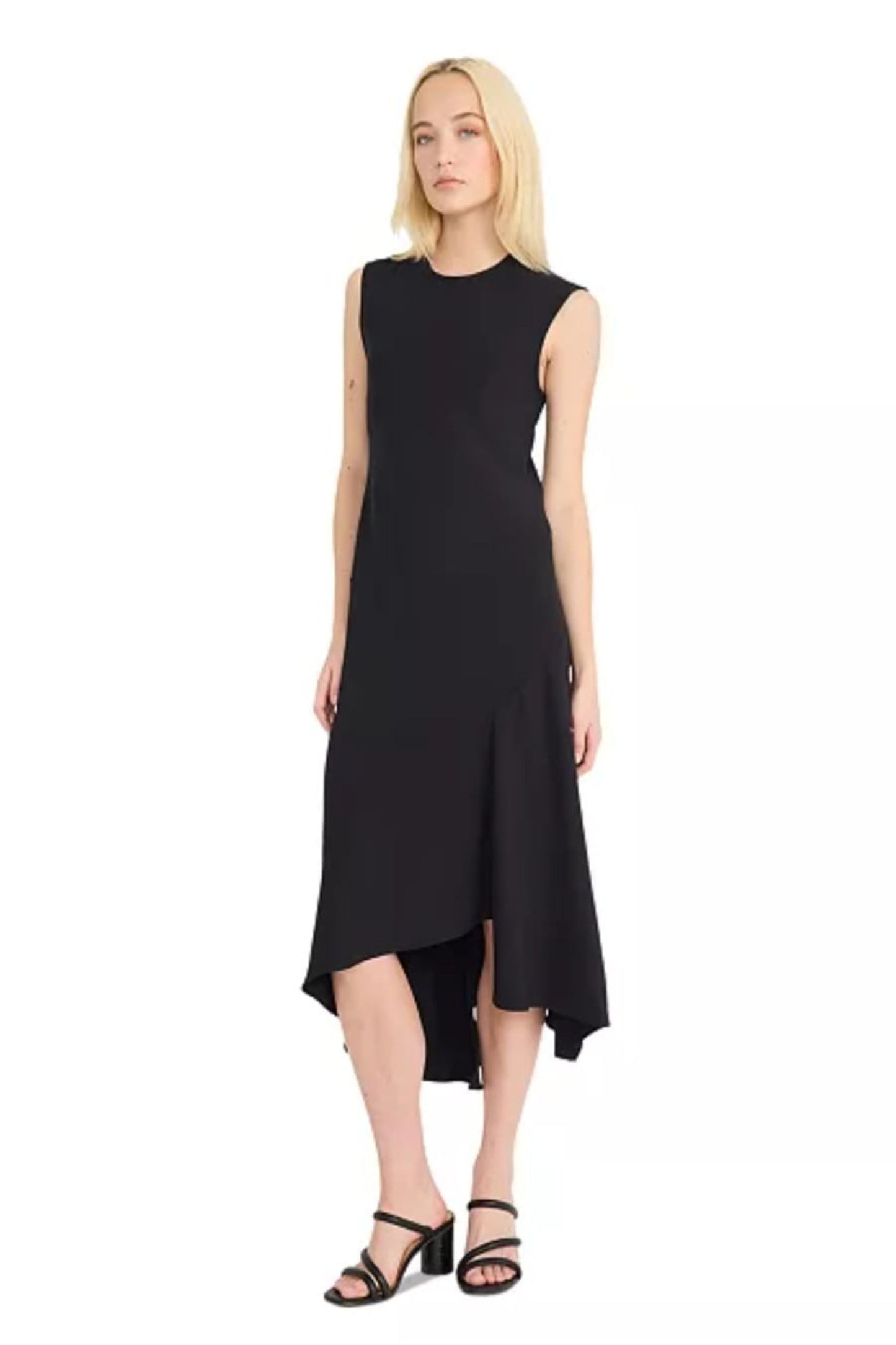 LUXELY Sleeveless Drop Waist Midi Dress
