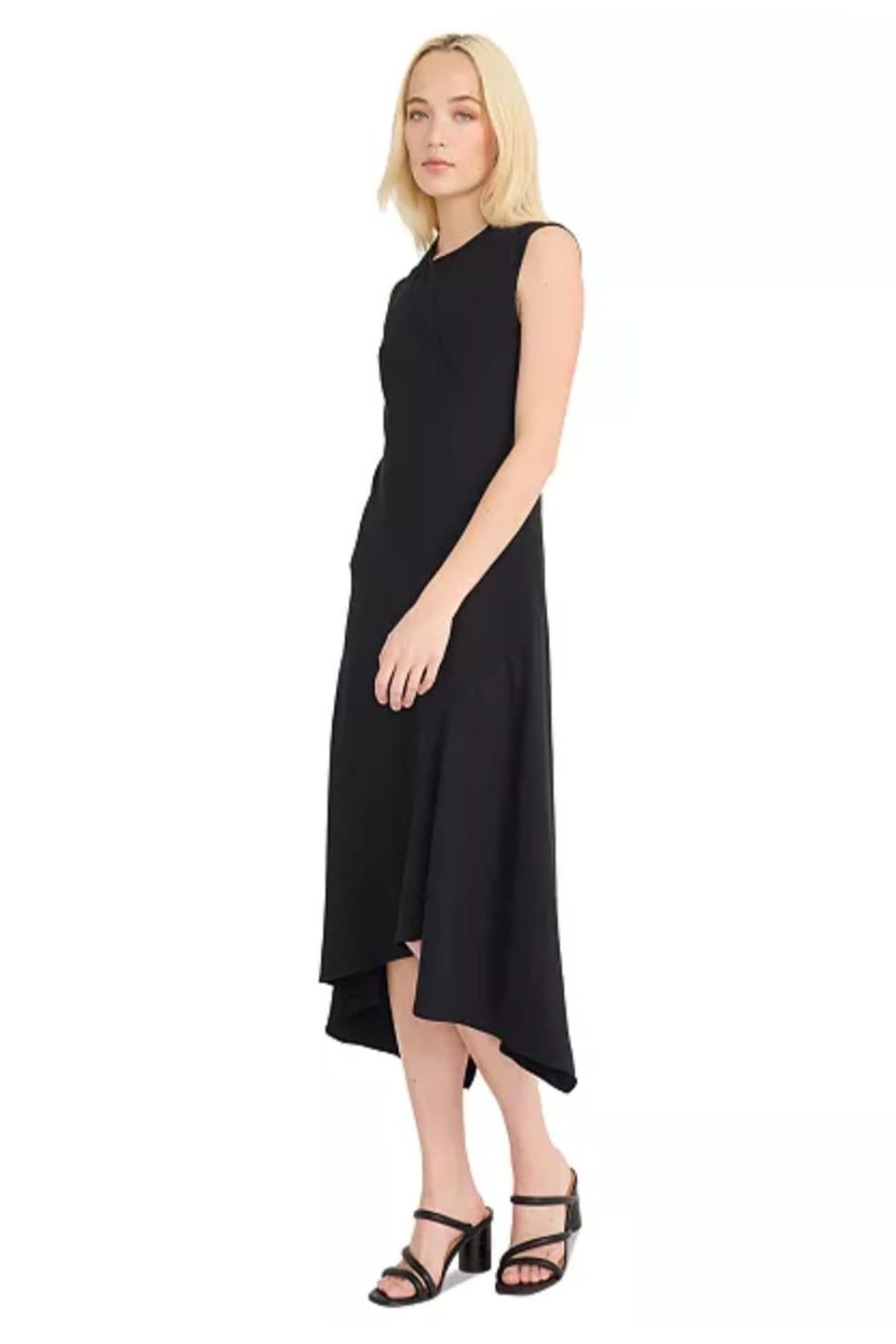 LUXELY Sleeveless Drop Waist Midi Dress