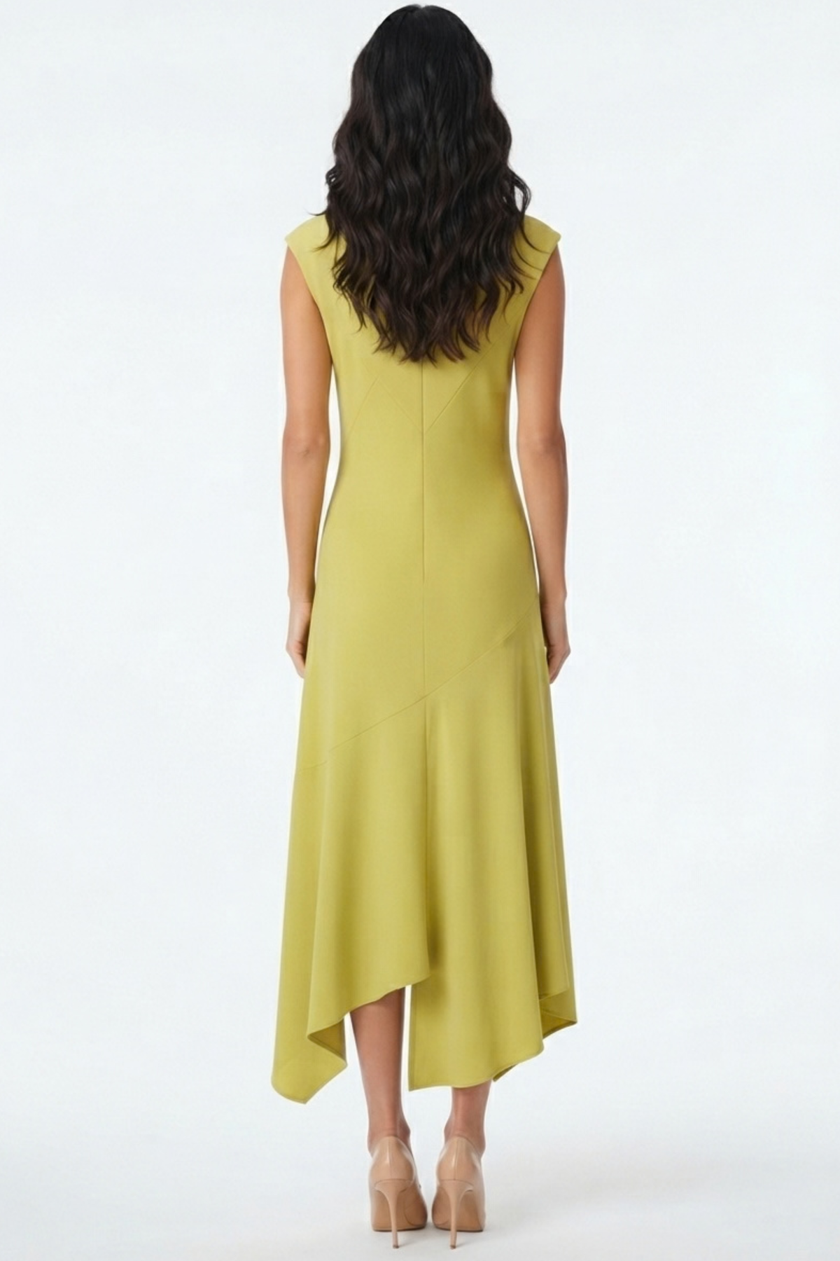 LUXELY Sleeveless Drop Waist Midi Dress