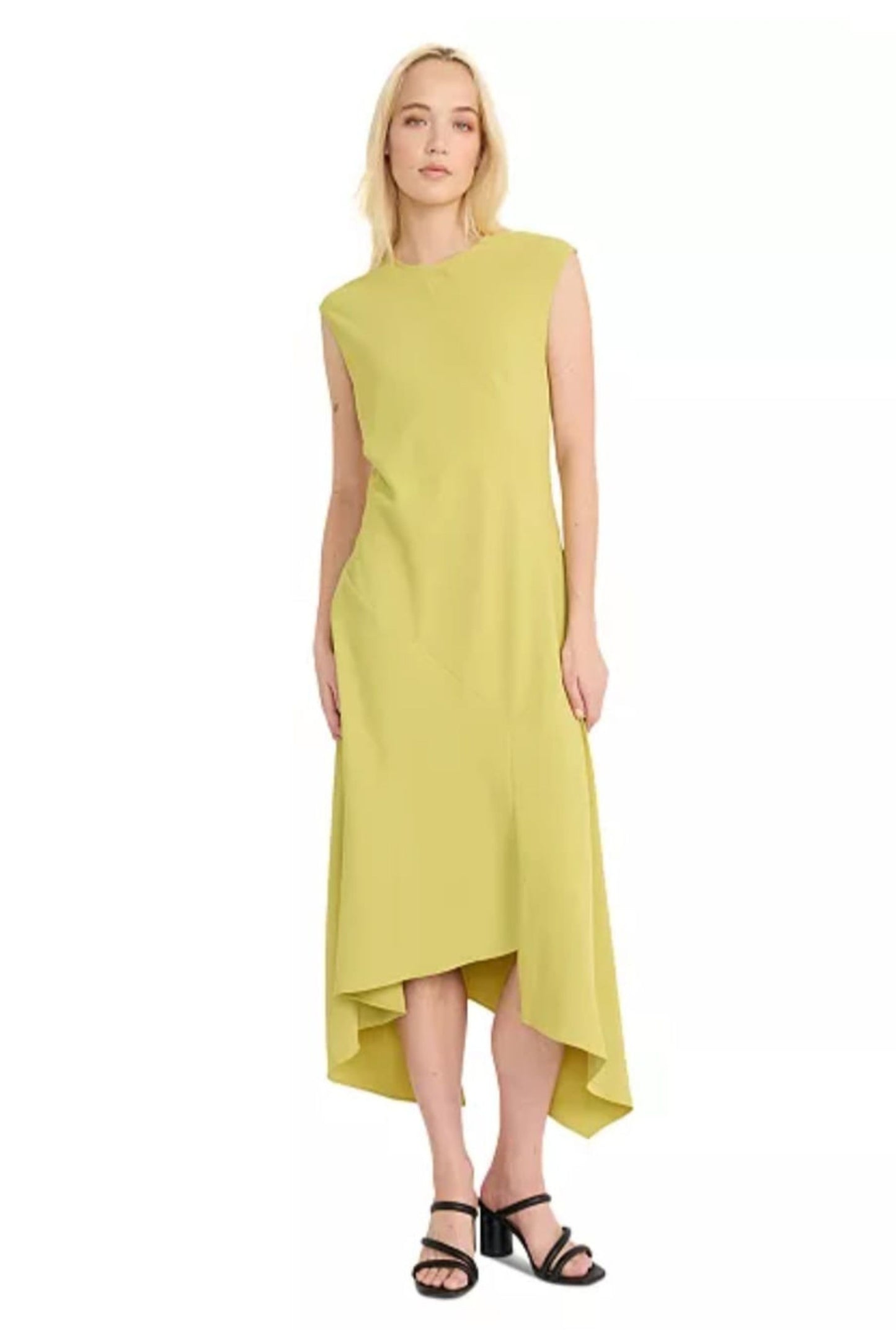 LUXELY Sleeveless Drop Waist Midi Dress