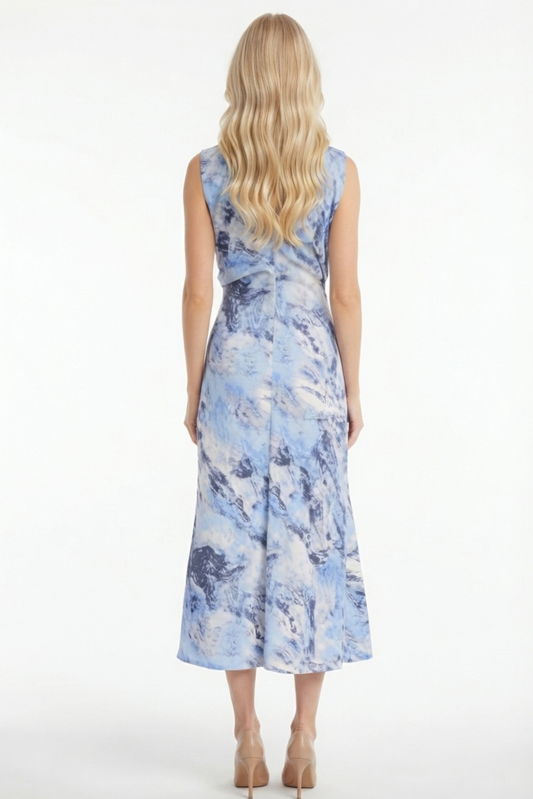 LUXELY Multi Color Short Kimono Sleeve Maxi Dress
