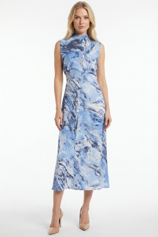 LUXELY Multi Color Short Kimono Sleeve Maxi Dress
