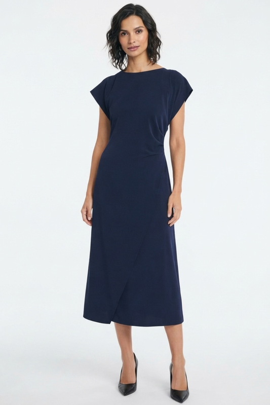 LUXELY Cap Batwing Sleeve Maxi Dress