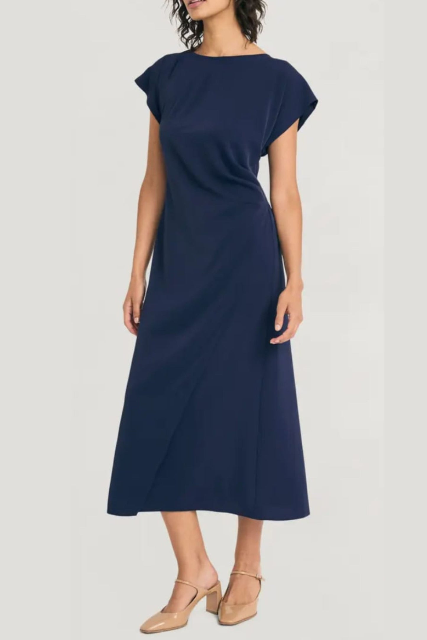 LUXELY Cap Batwing Sleeve Maxi Dress