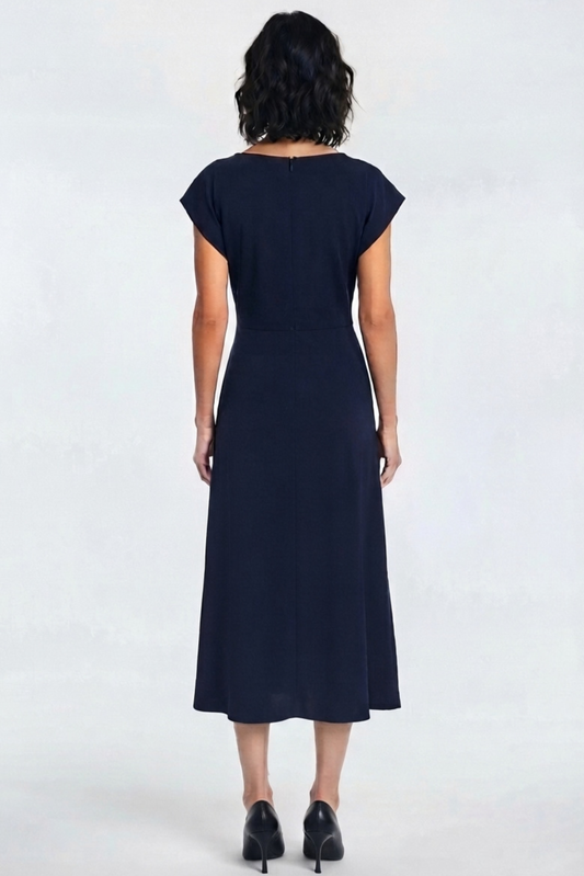 LUXELY Cap Batwing Sleeve Maxi Dress