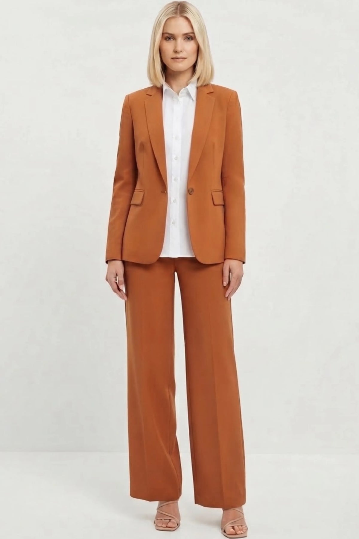 Zac & Rachel Notched Lapel Single Button Blazer