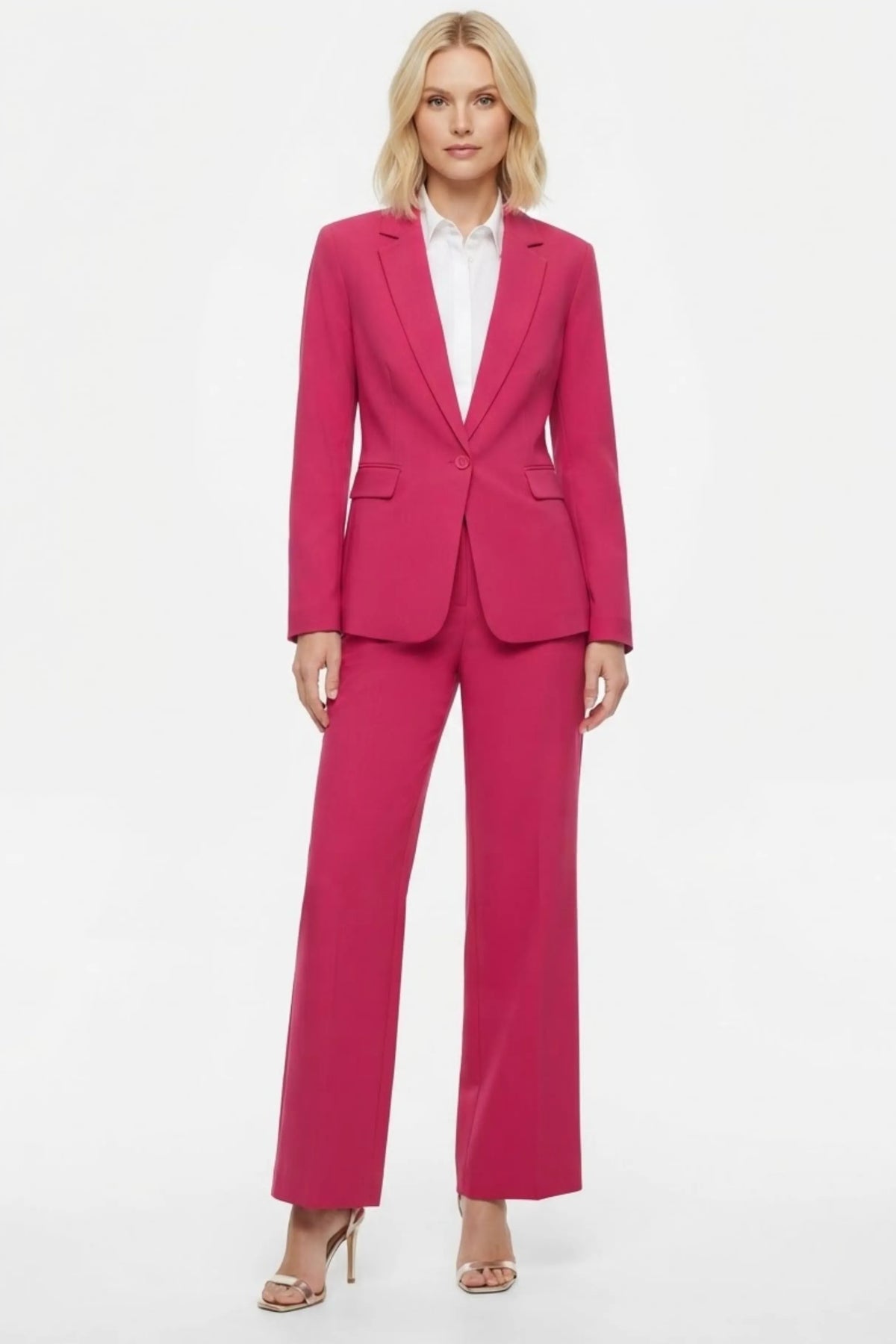 Zac & Rachel Notched Lapel Single Button Blazer
