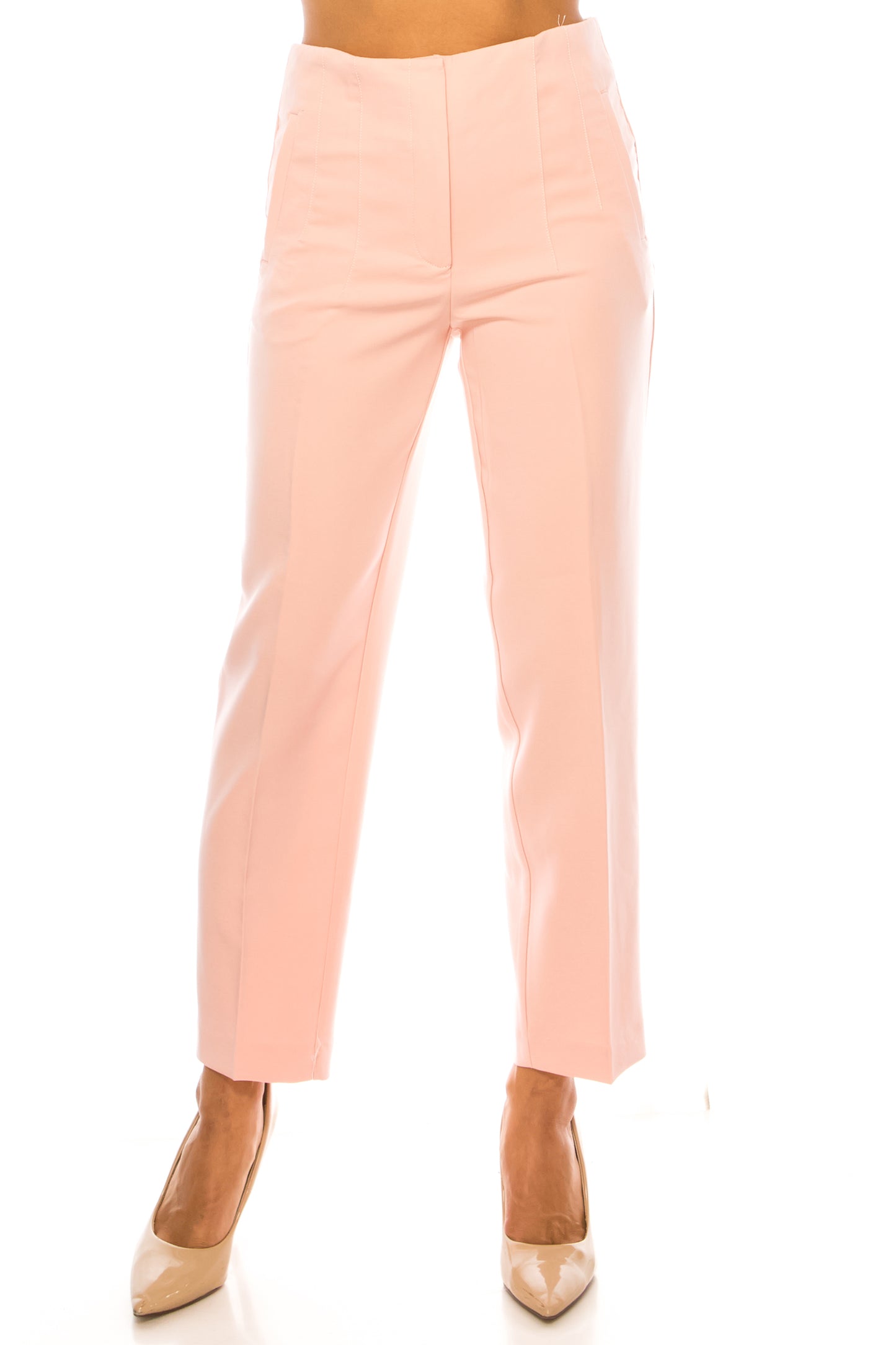 Zac & Rachel High Waist Slim Ankle Pleated Slacks