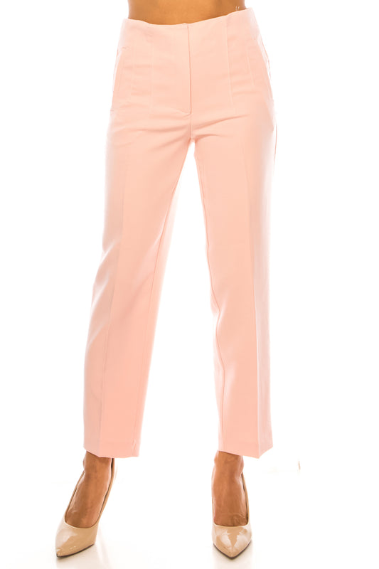 Zac & Rachel High Waist Slim Ankle Pleated Slacks