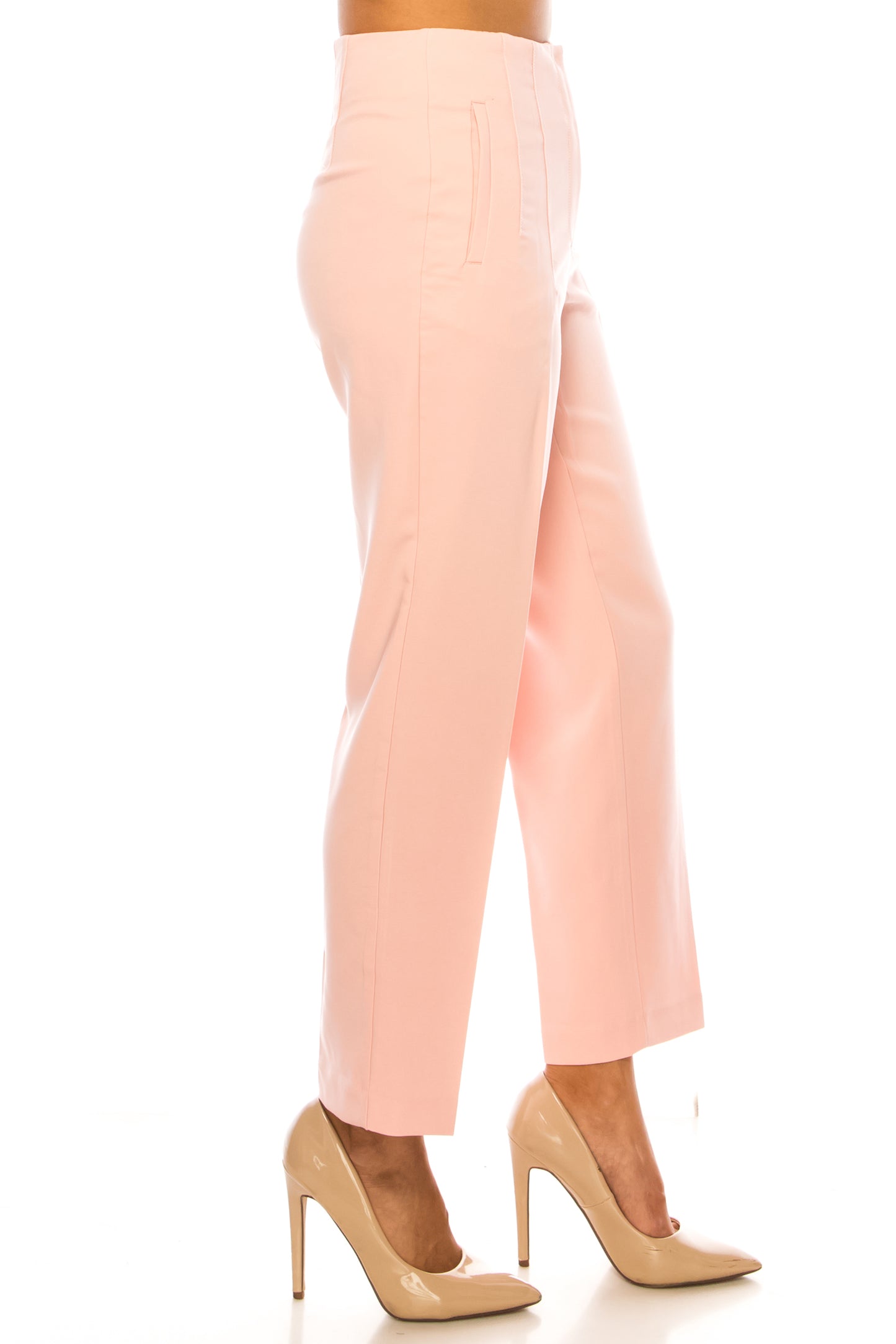 Zac & Rachel High Waist Slim Ankle Pleated Slacks
