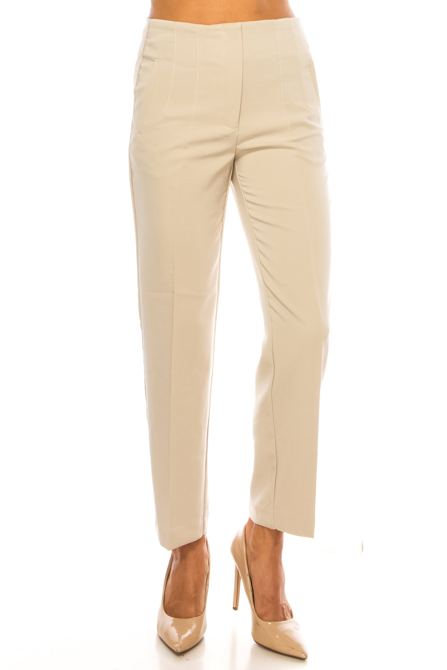 Zac & Rachel High Waist Slim Ankle Pleated Slacks