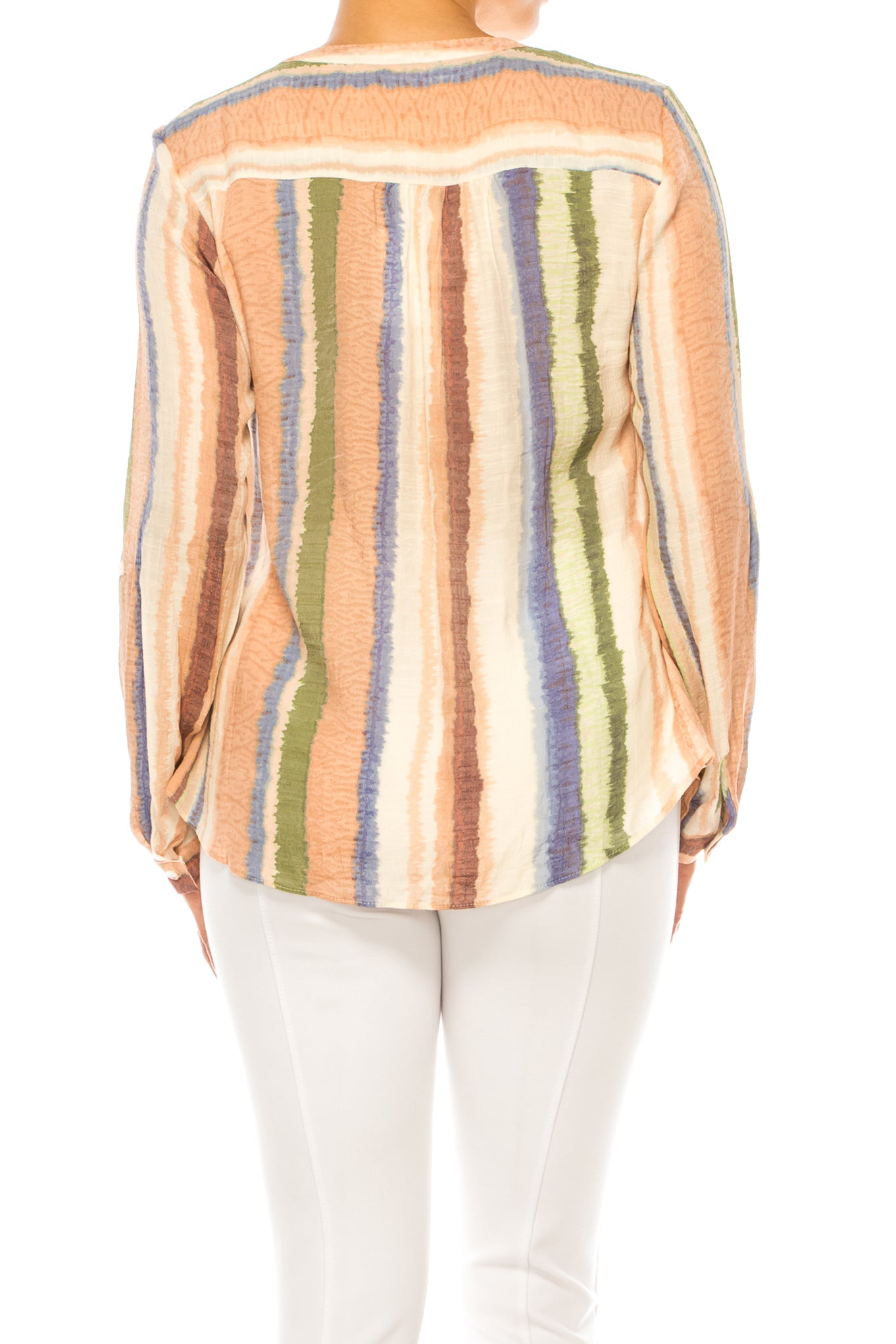 Zac & Rachel Printed 3/4 Sleeve Button Down Top