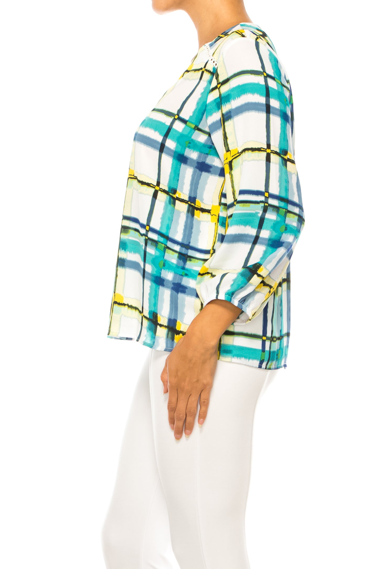 Zac & Rachel 3/4 Sleeve Multi Print Top