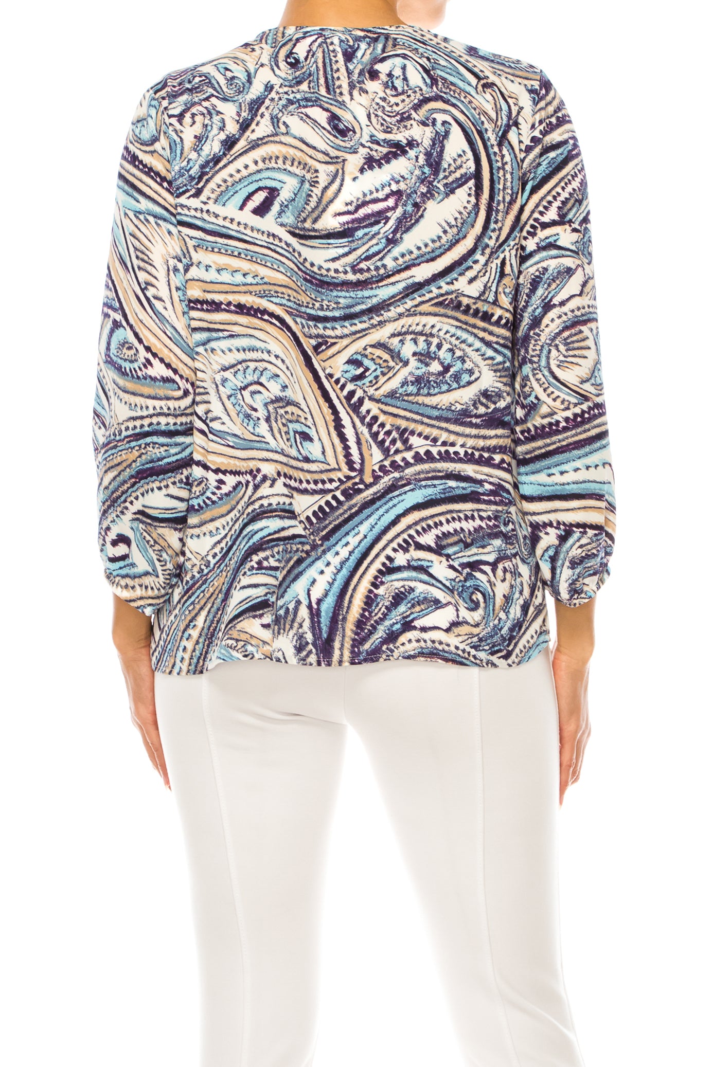 Zac & Rachel 3/4 Sleeve Multi Print Top