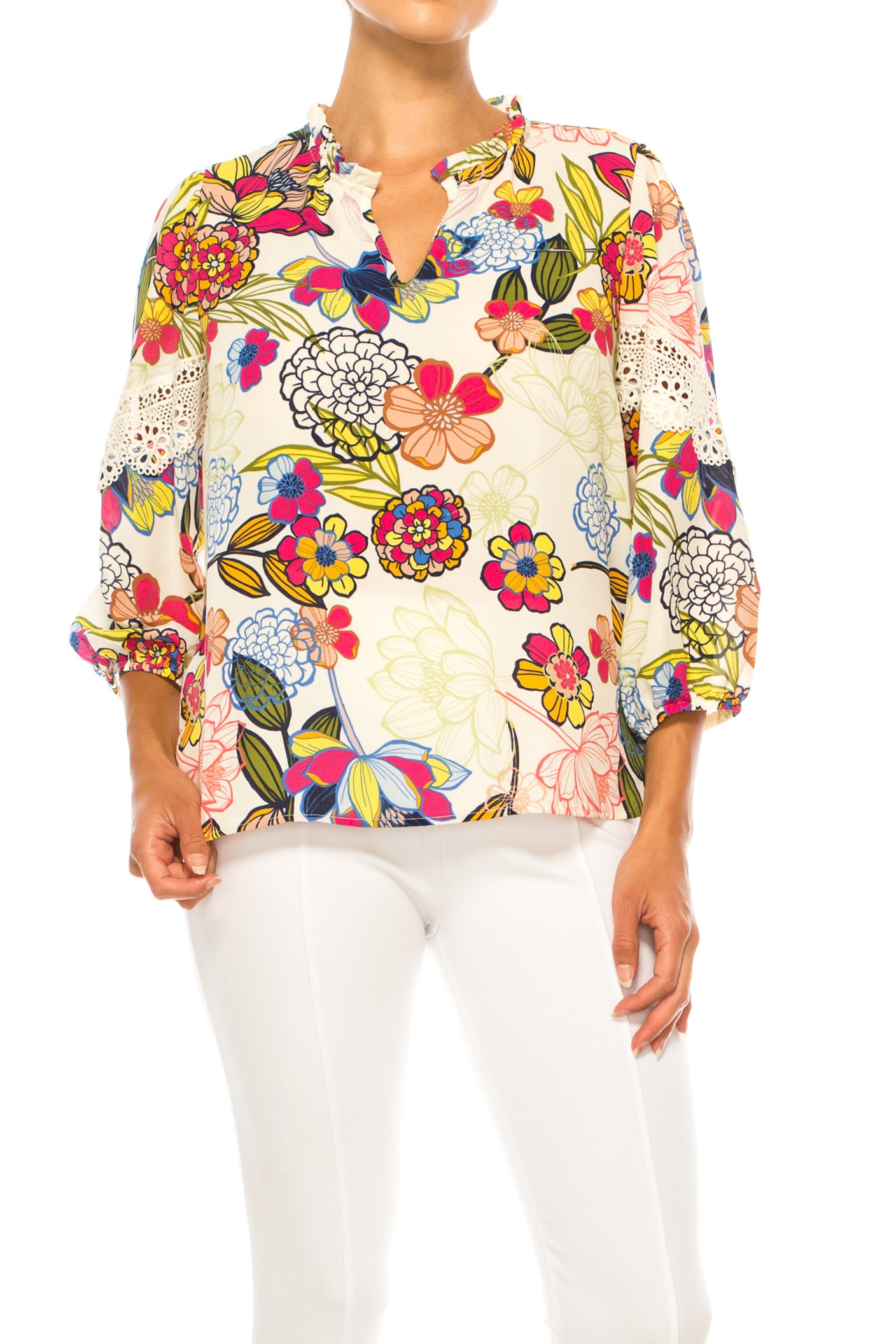 Zac & Rachel 3/4 Multi Print Swing Top