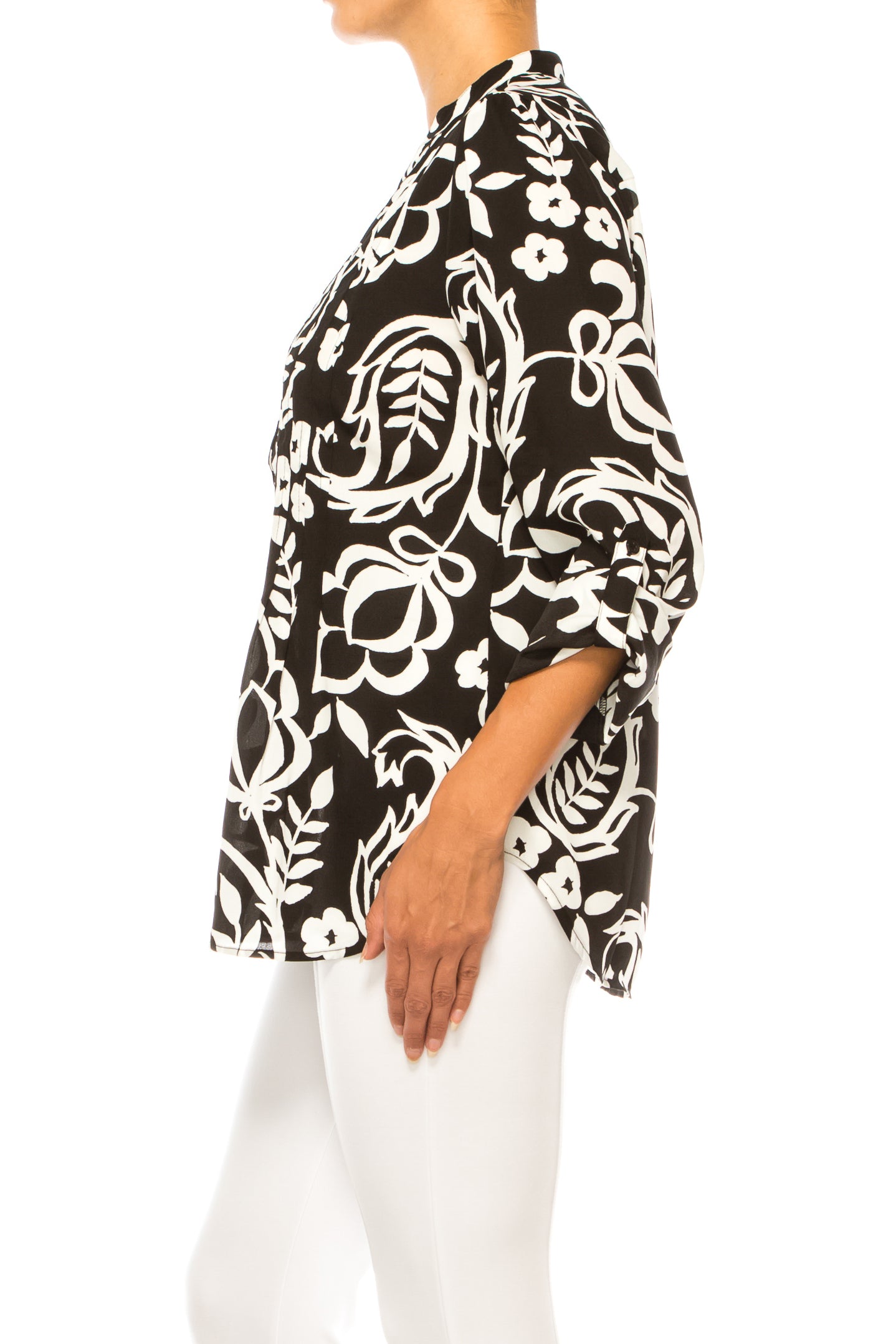 Zac & Rachel Multi Print Half Button Down Top