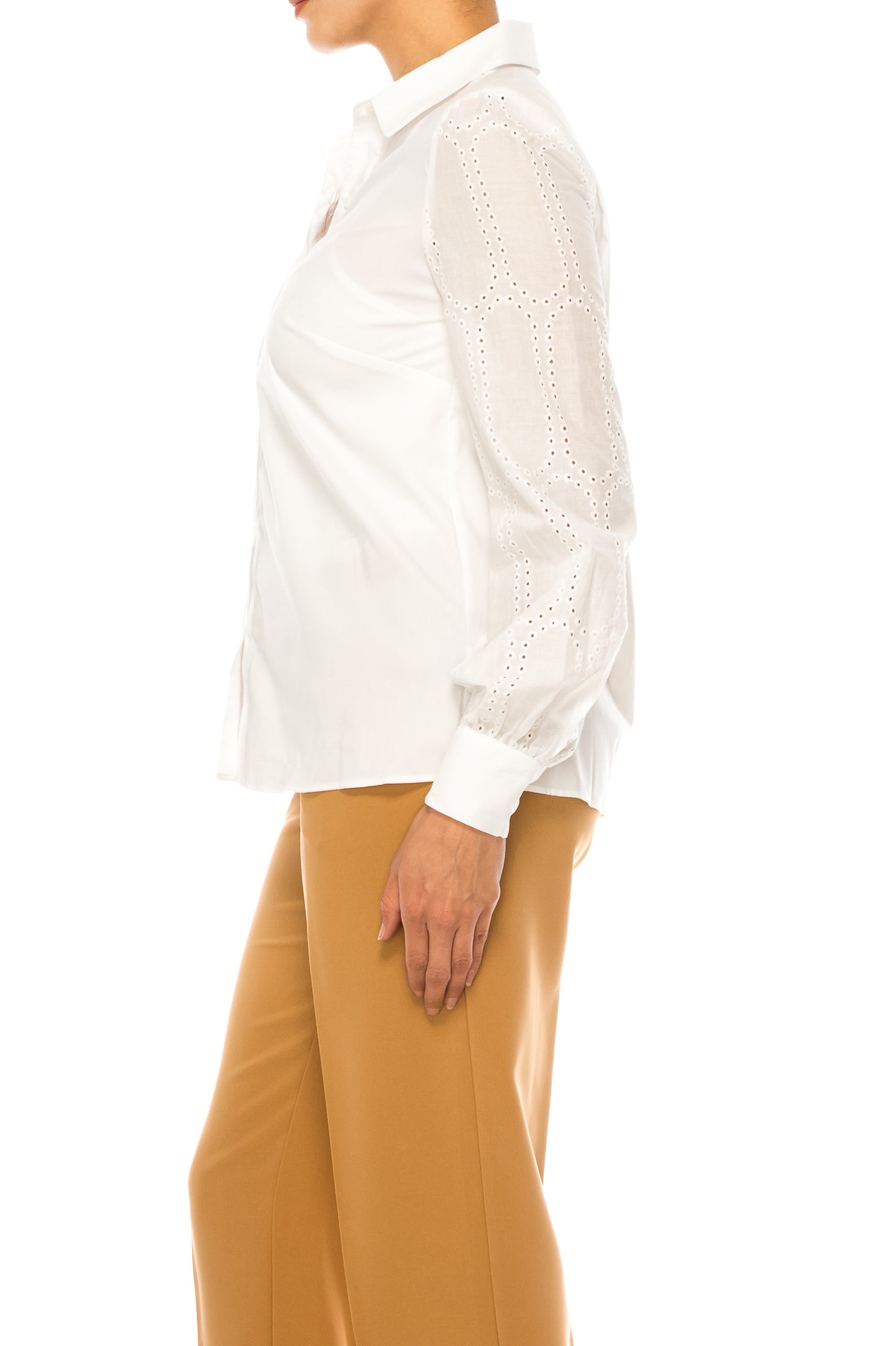 Zac & Rachel Eyelet Sleeve Button Down Shirt