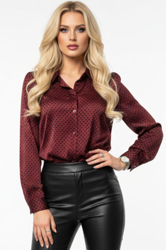 Zac & Rachel Long Sleeve Printed Button-Down Top